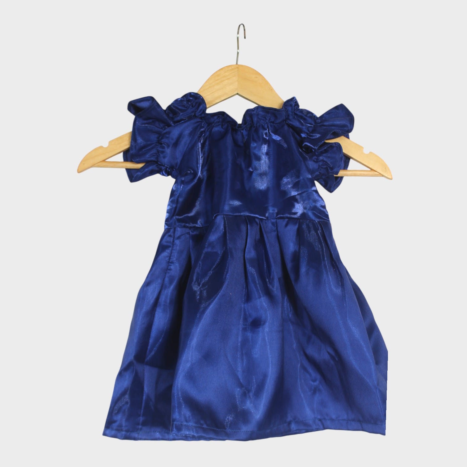Midnight Ruffle Satin Dress