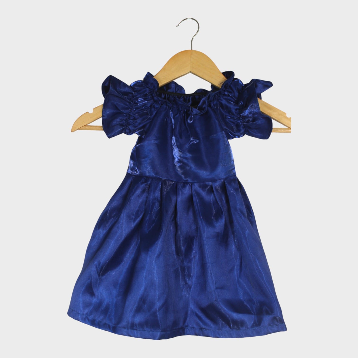 Midnight Ruffle Satin Dress