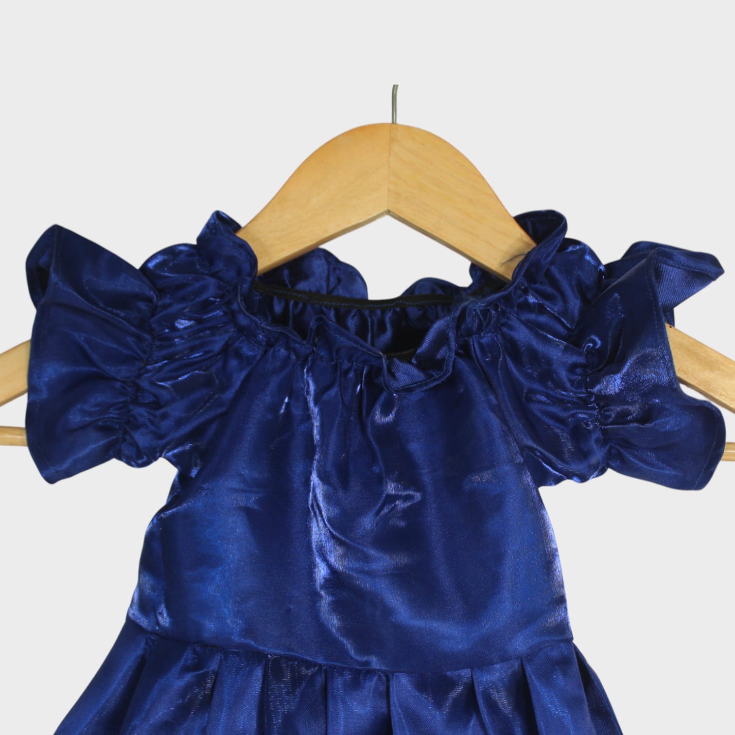 Midnight Ruffle Satin Dress