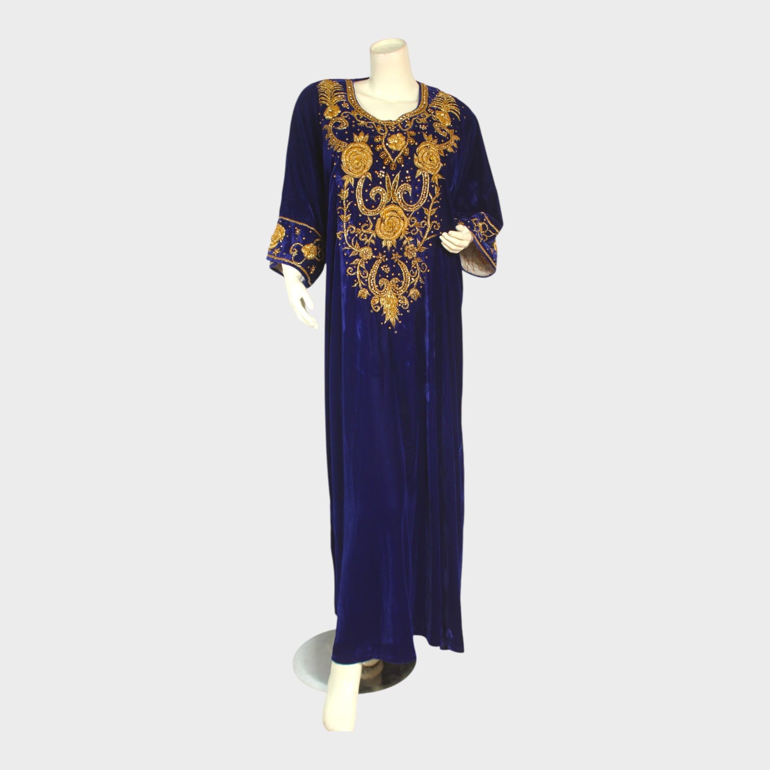 Royal Midnight Velvet Embroidered Gown