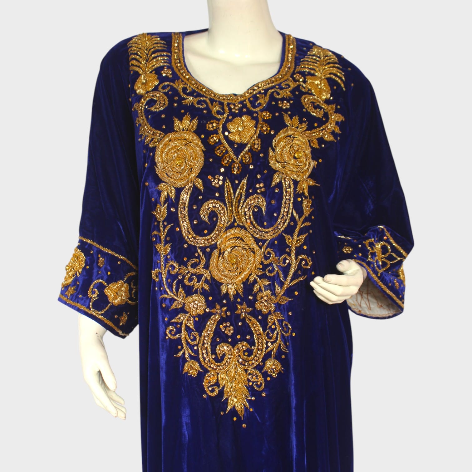 Royal Midnight Velvet Embroidered Gown