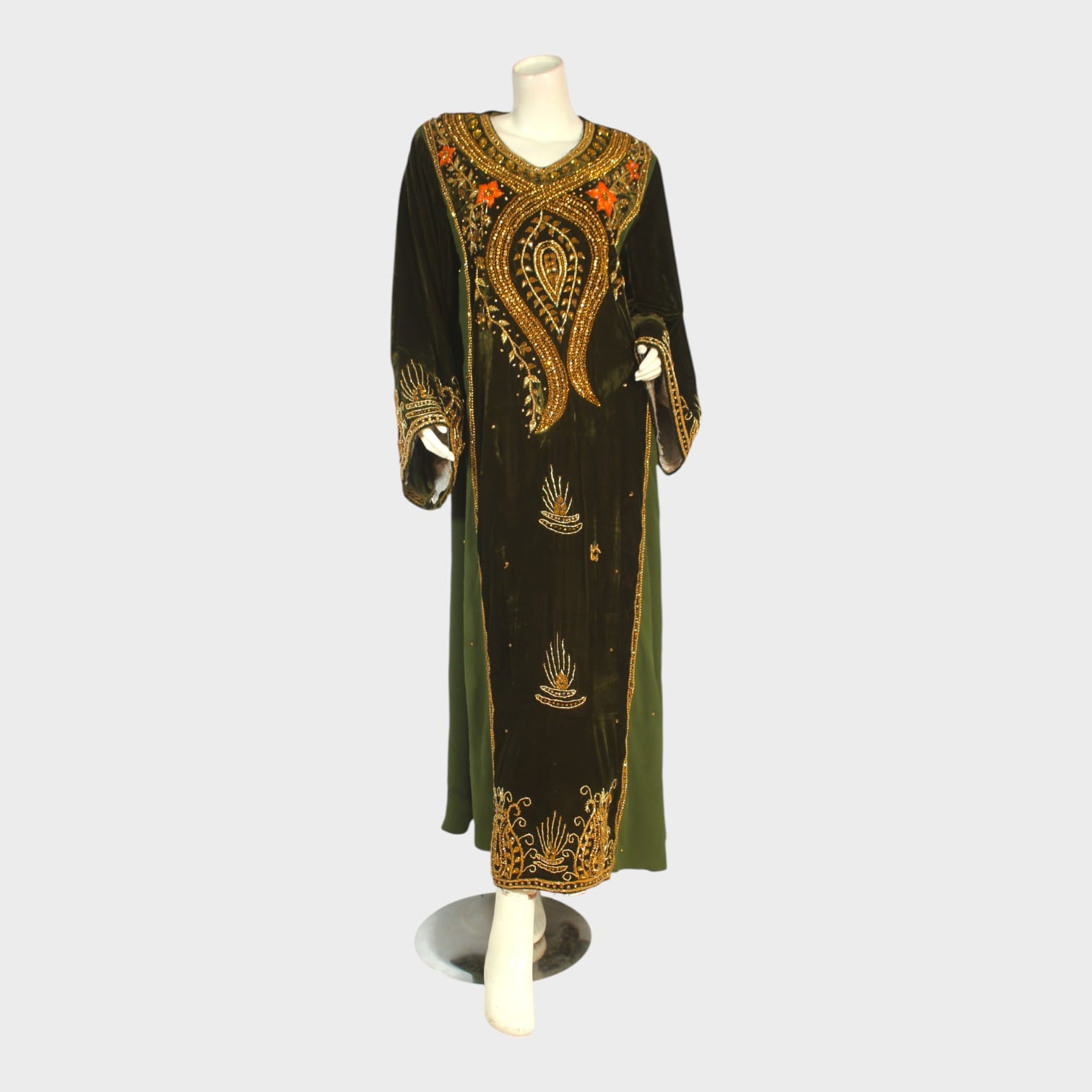 Emerald Ember Traditional Velvet Dress