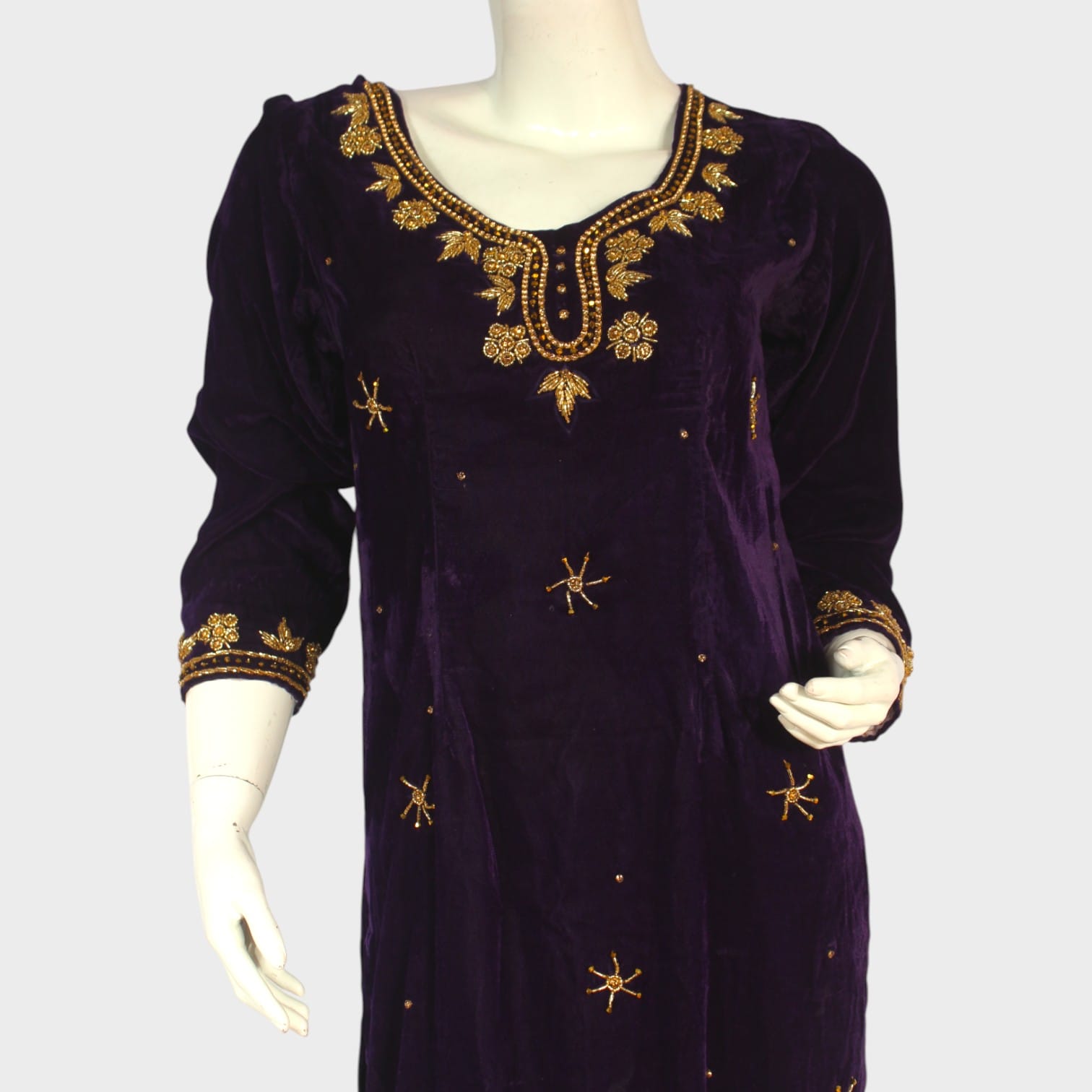 Starlit Plum Velvet Dress