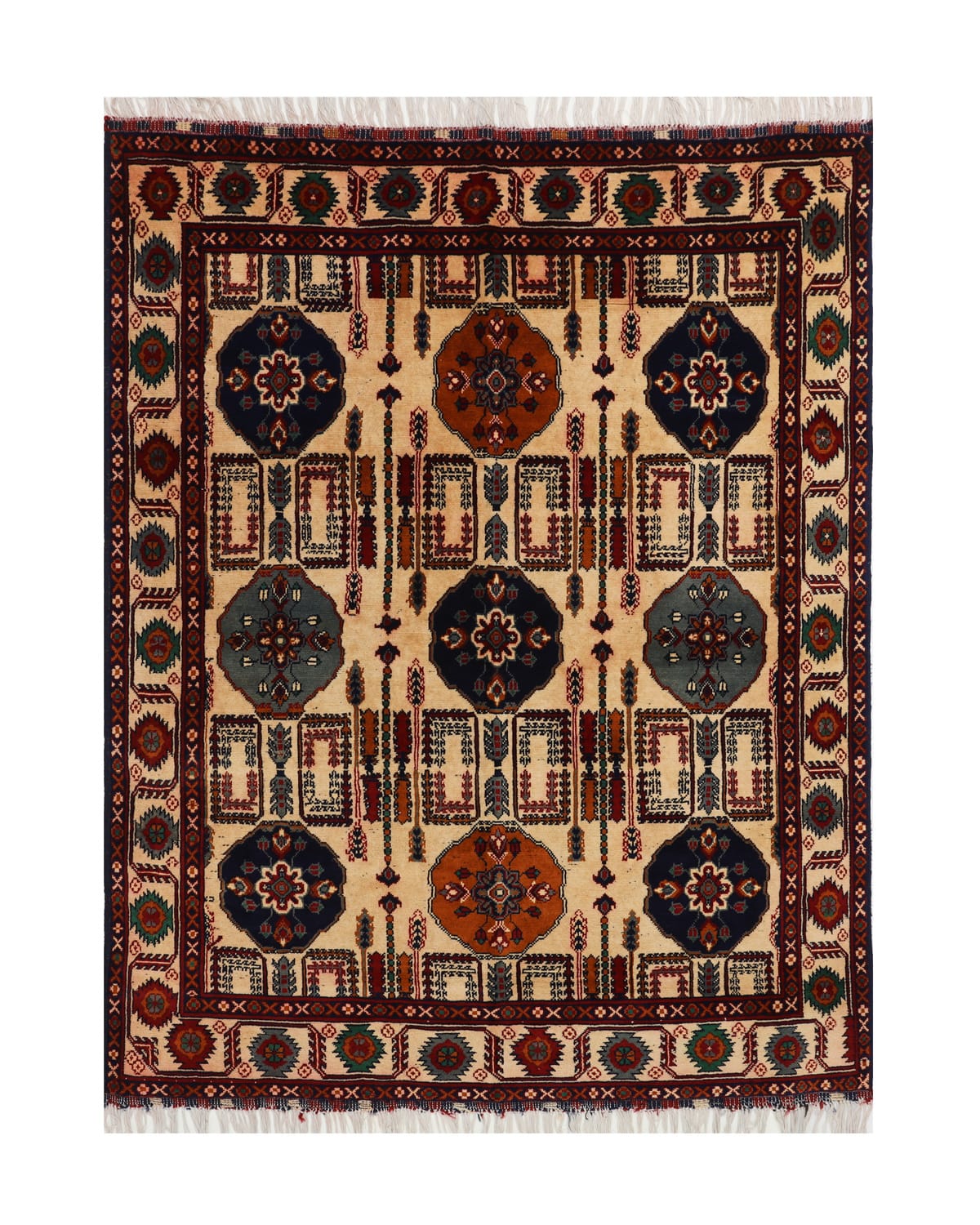 Kunduz Classic Octagon Wool Rug – 6.6 ft x 4.9 ft