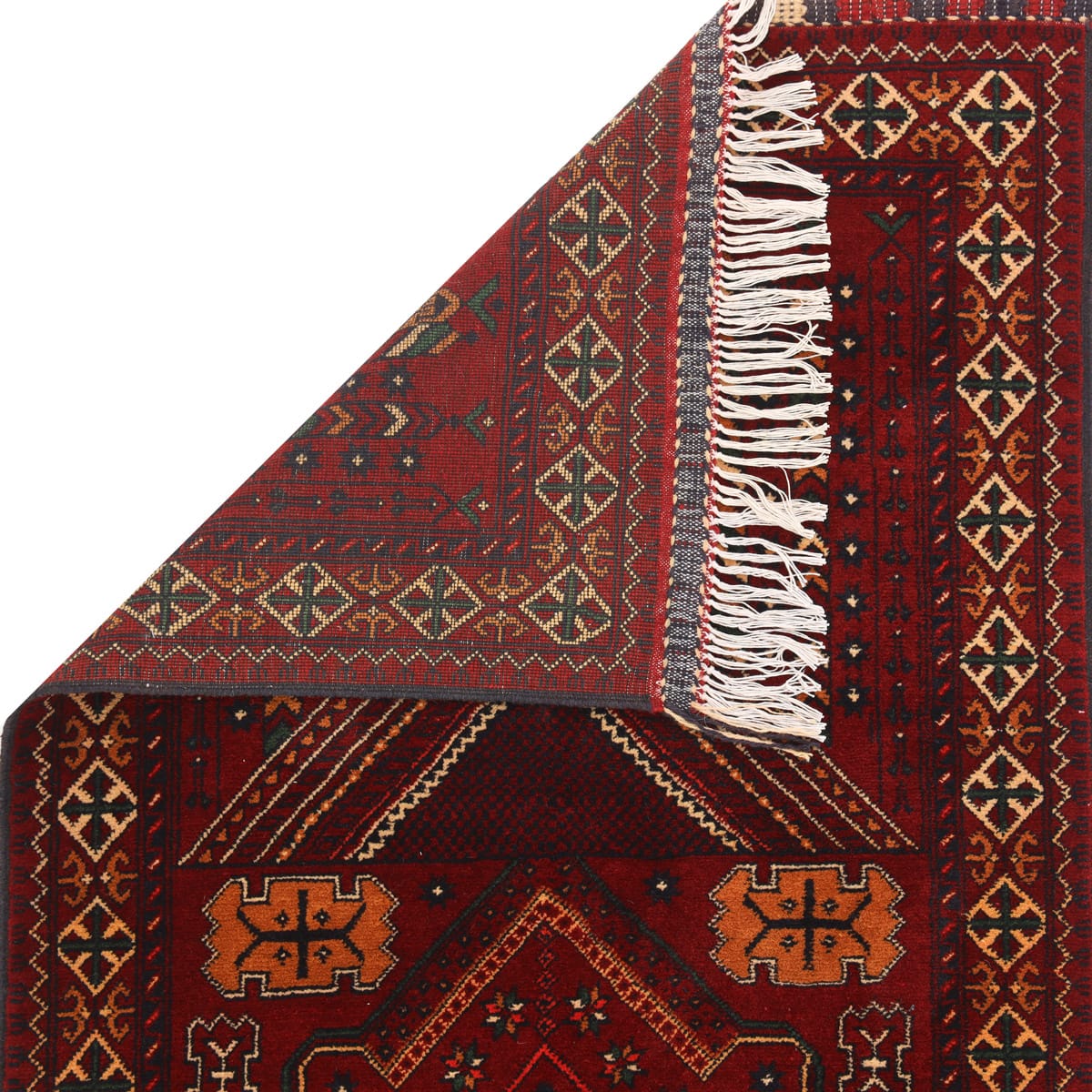 Red Mosque Pattern Wool Rug – 4.3 ft x 2.6 ft