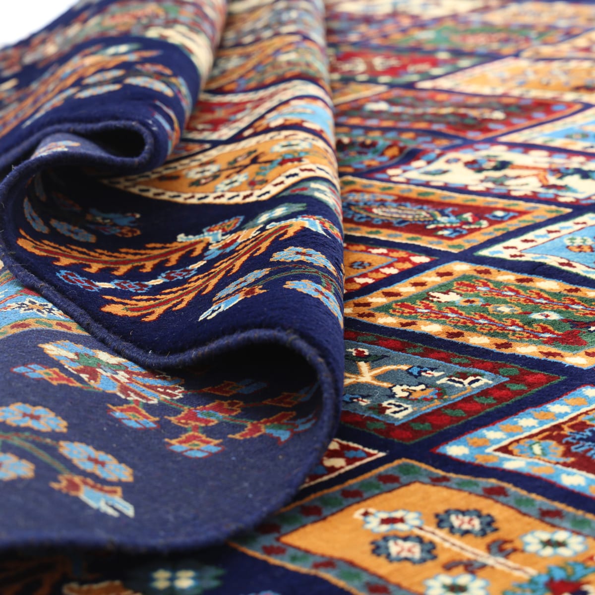 Color Mosaic Afghan Wool Rug – 9.8 ft x 6.6 ft