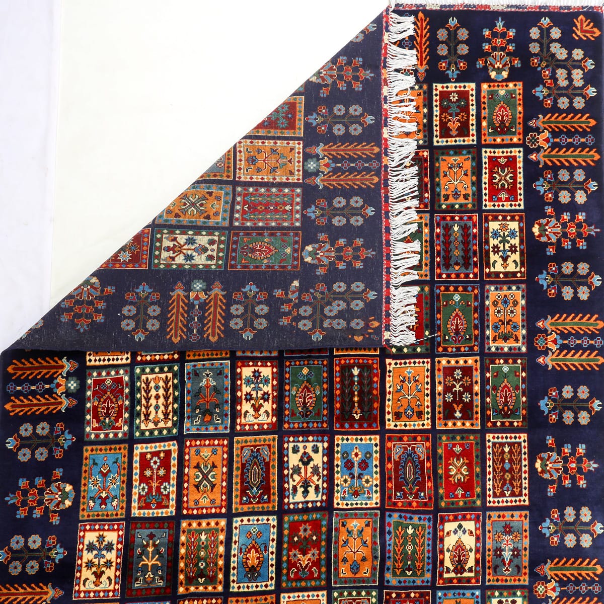 Color Mosaic Afghan Wool Rug – 9.8 ft x 6.6 ft