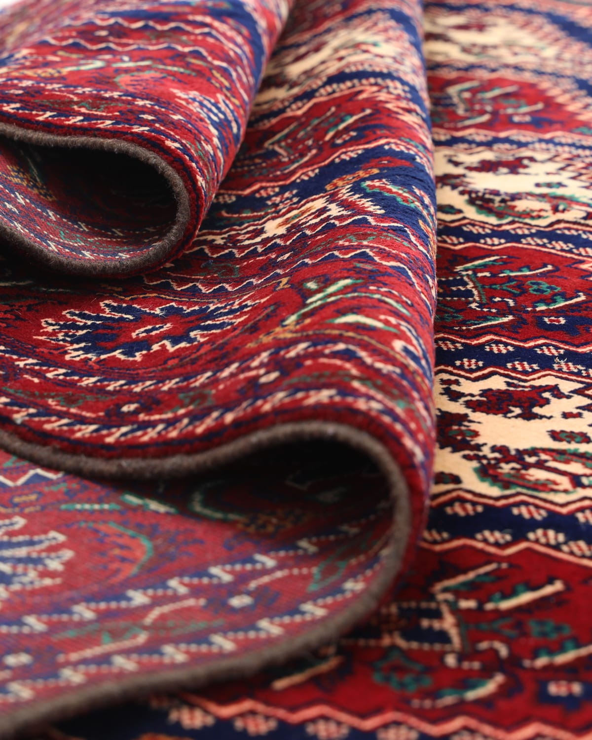 Royal Afghan Red Geometric Wool Rug – 16.4 ft x 6.6 ft