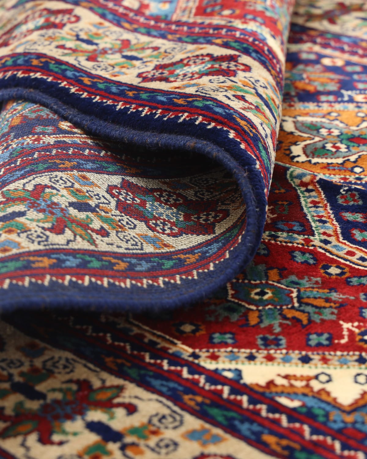 Multicolor Afghan Medallion Wool Rug – 6.6 ft x 3.3 ft