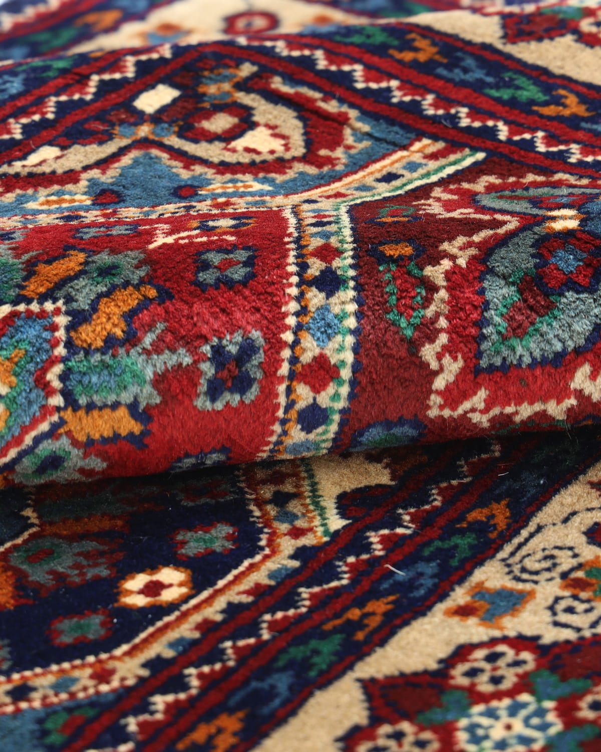 Multicolor Afghan Medallion Wool Rug – 6.6 ft x 3.3 ft