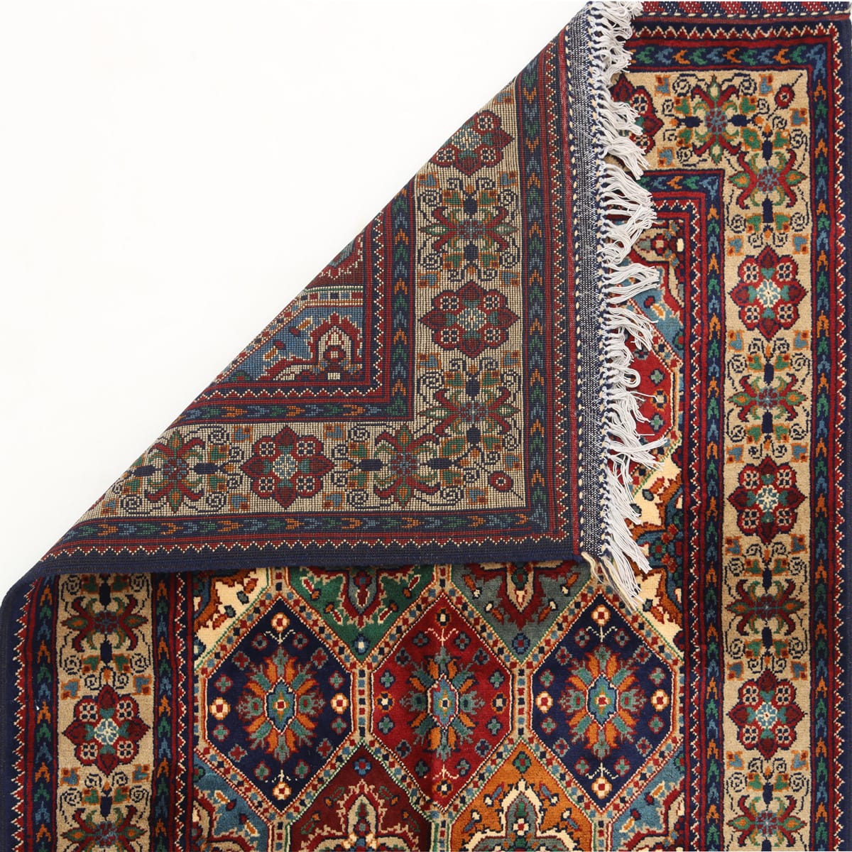 Multicolor Afghan Medallion Wool Rug – 6.6 ft x 3.3 ft