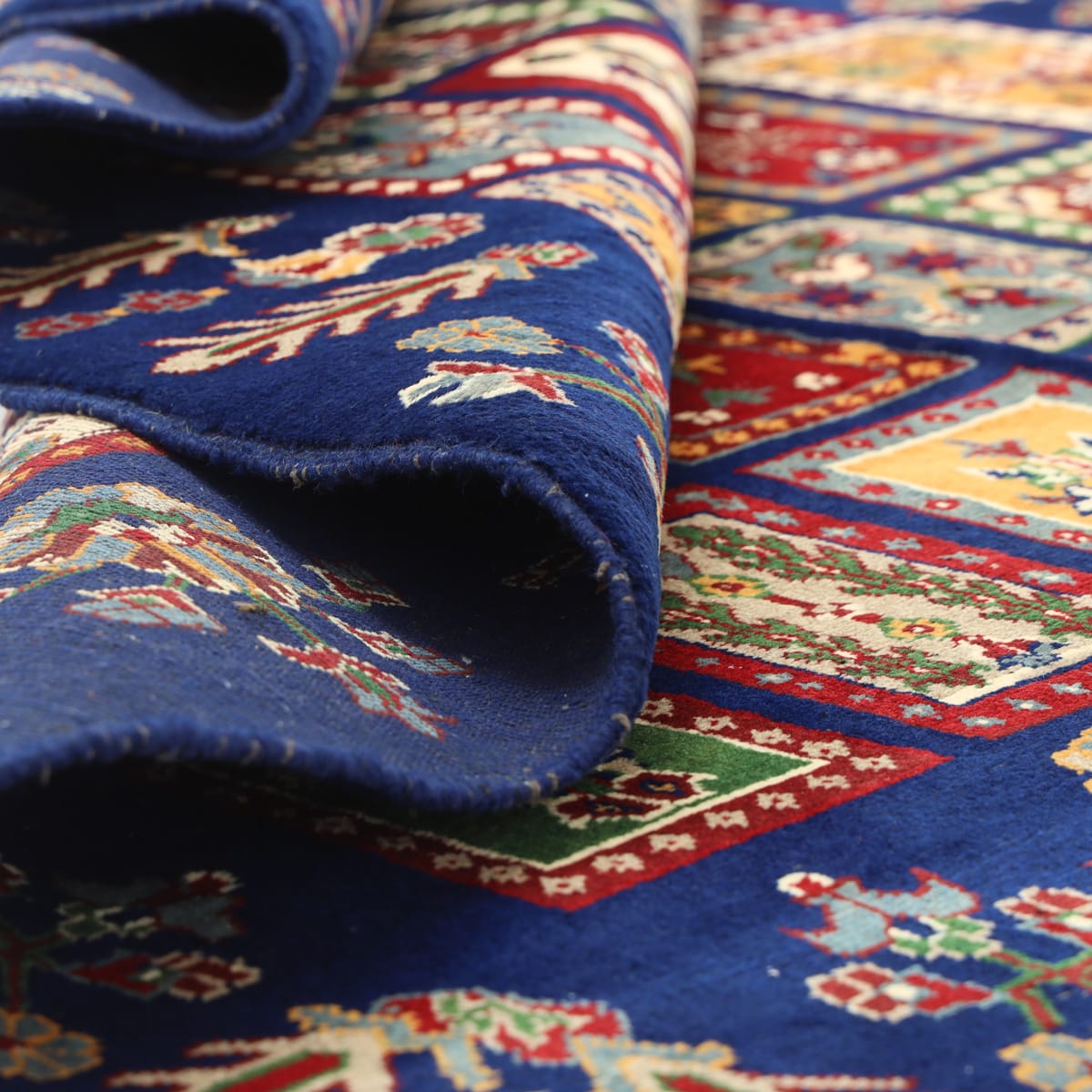 Afghan Patchwork Garden Wool Rug – 6.6 ft x 5 ft