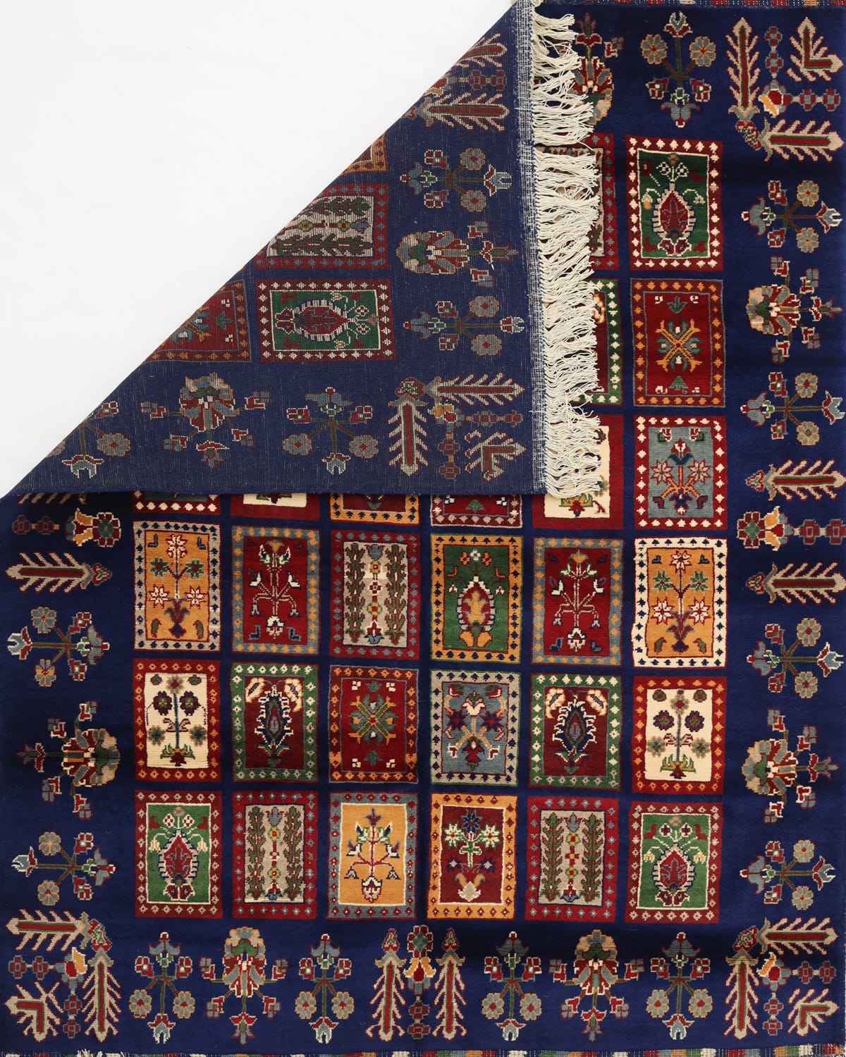 Afghan Patchwork Garden Wool Rug – 6.6 ft x 5 ft