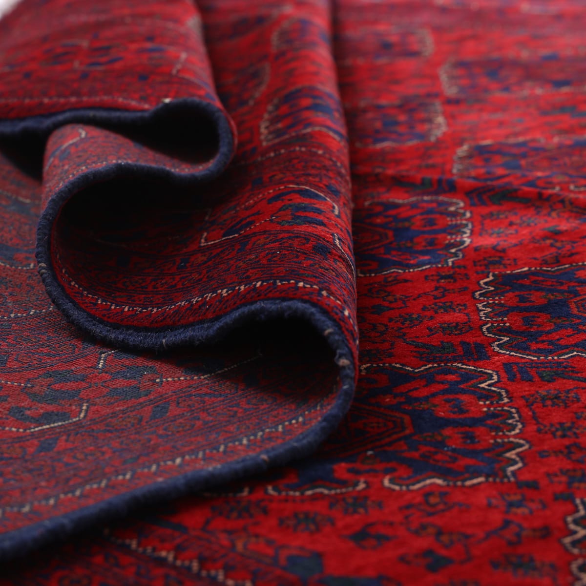 Classic Red Turkoman Afghan Rug – 9.8 ft x 6.6 ft