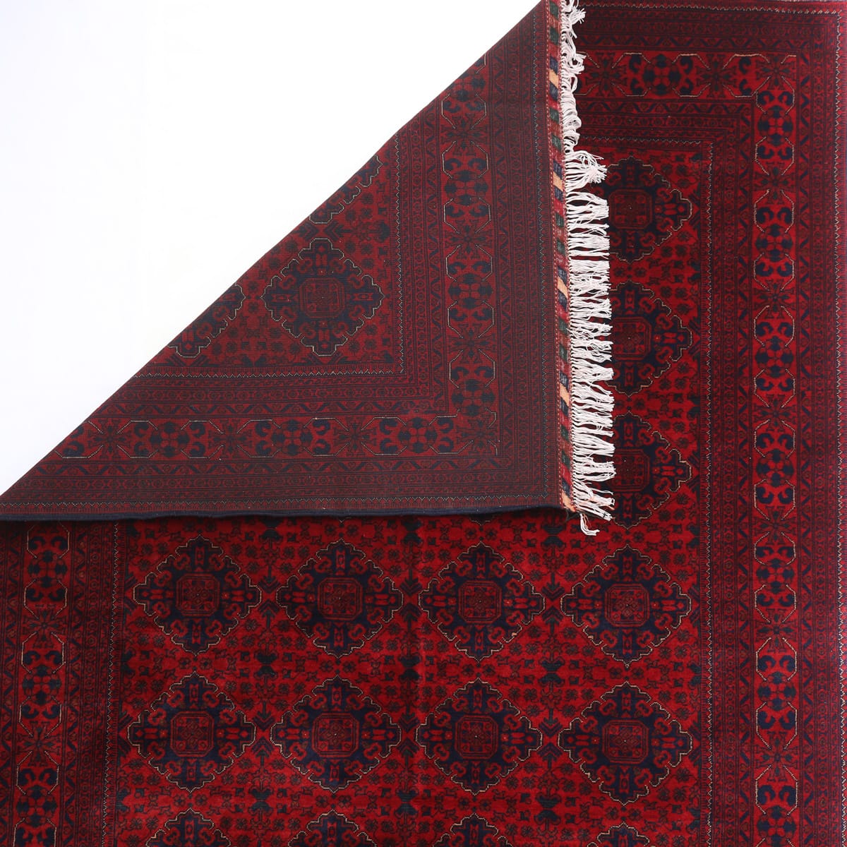 Classic Red Turkoman Afghan Rug – 9.8 ft x 6.6 ft