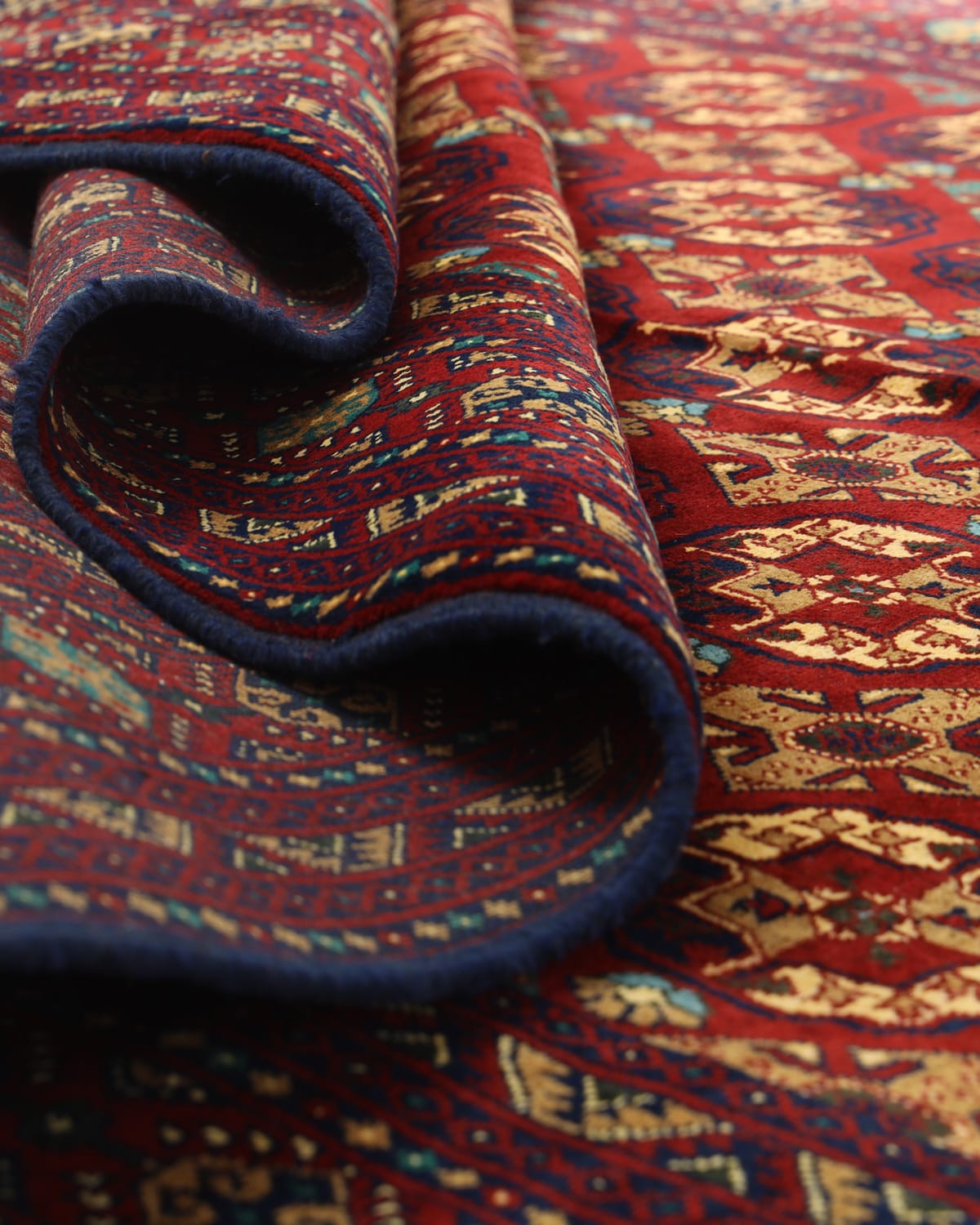 Deep Burgundy Elephant Foot Afghan Rug – 9.8 ft x 6.6 ft