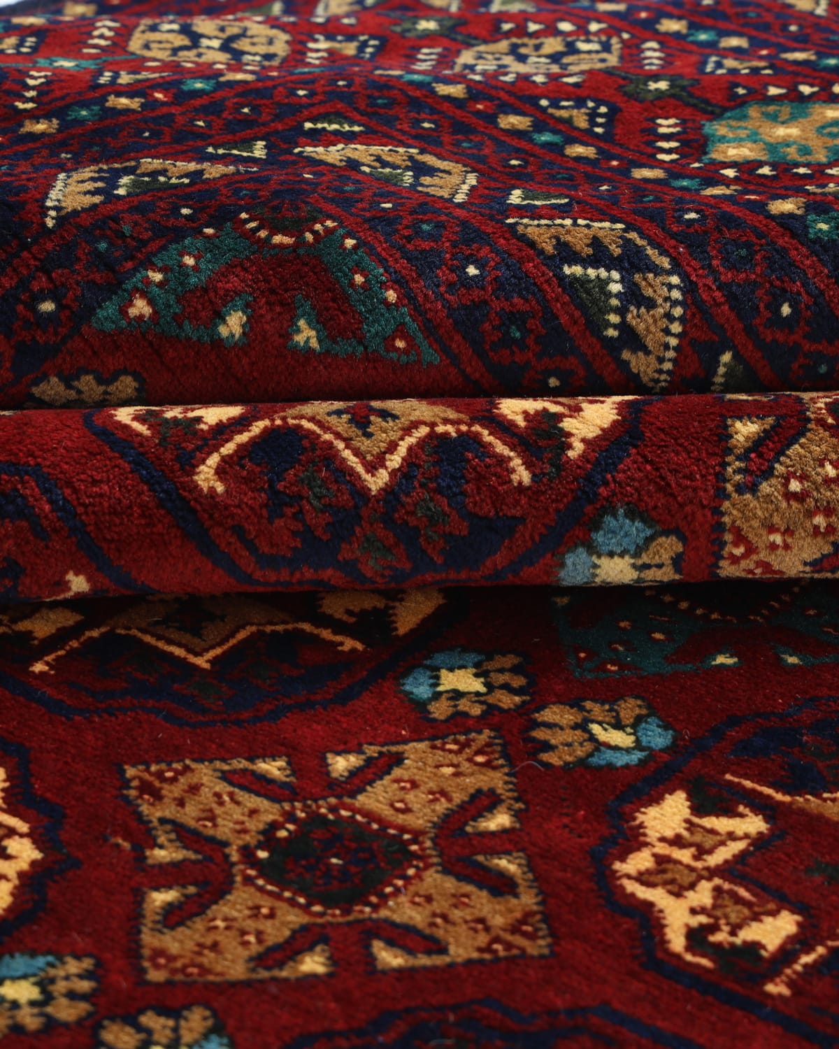 Deep Burgundy Elephant Foot Afghan Rug – 9.8 ft x 6.6 ft