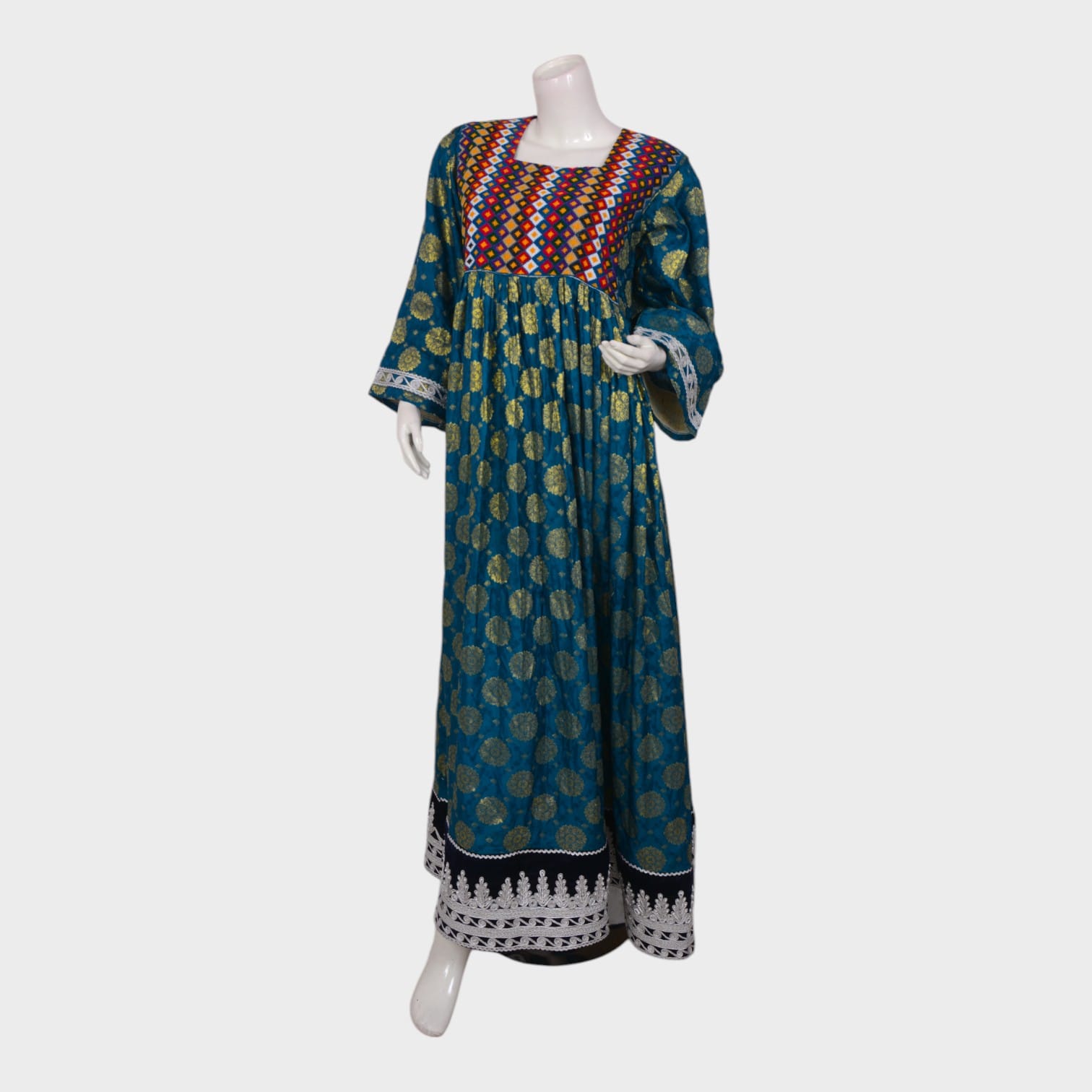 Teal Royal Afghani Dress Set