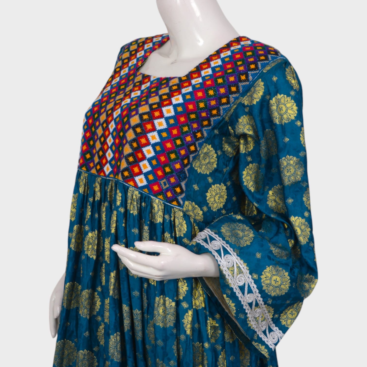 Teal Royal Afghani Dress Set