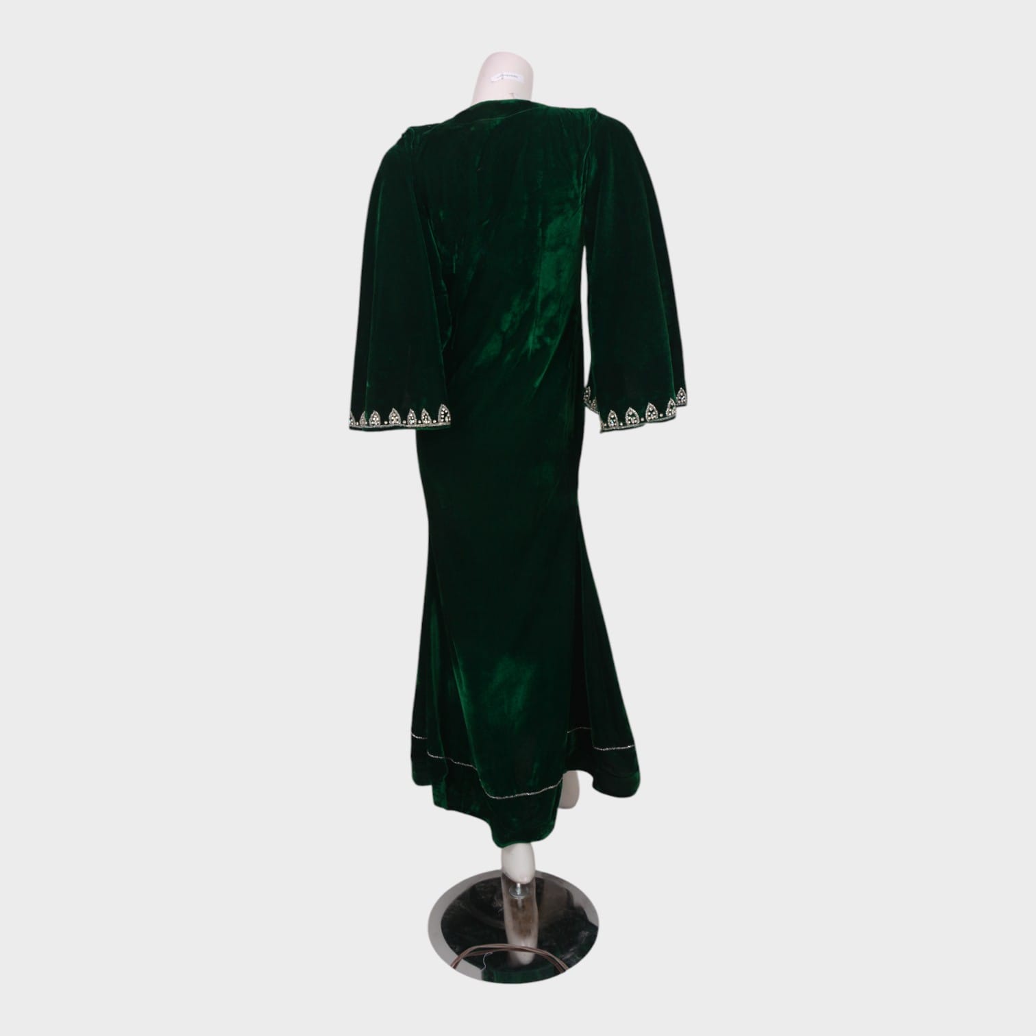 Emerald Elegance Velvet Gown