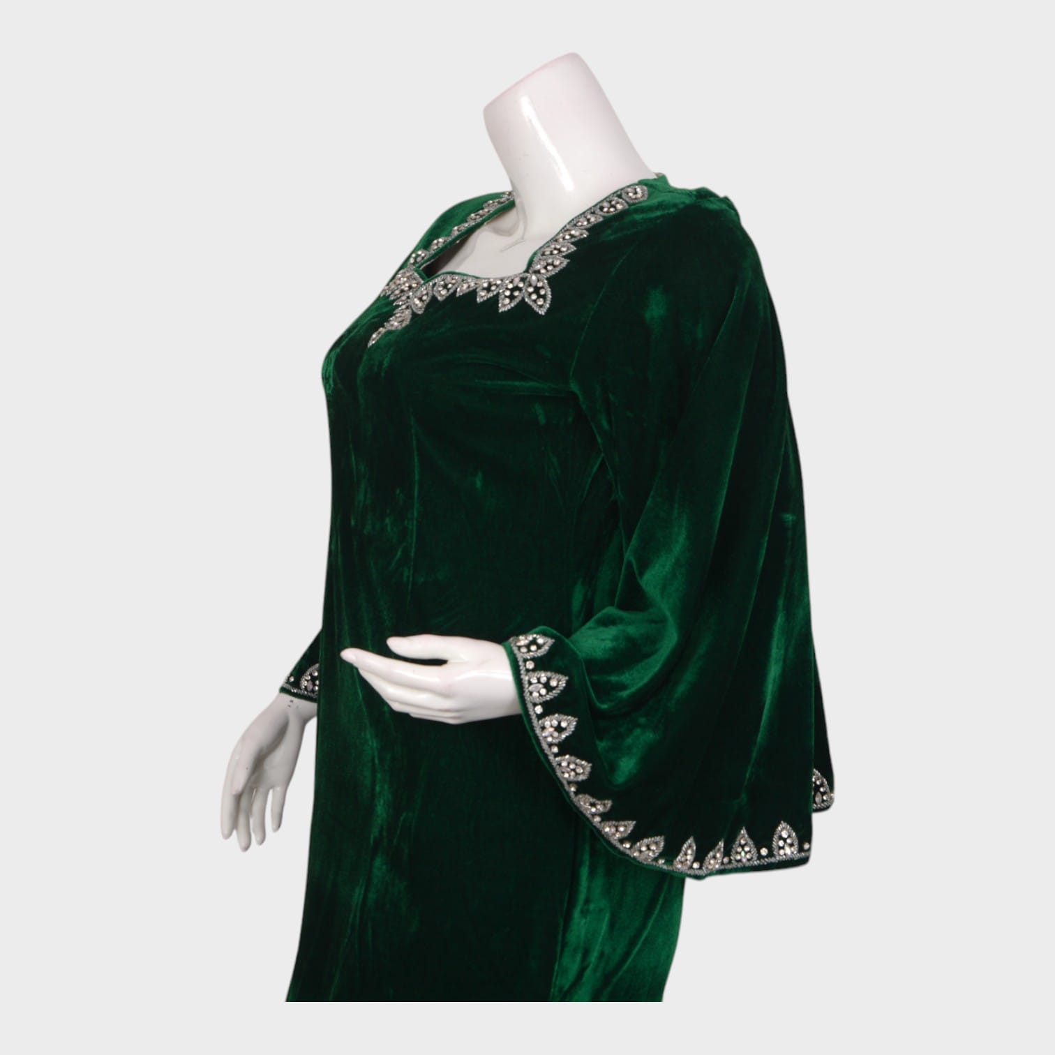 Emerald Elegance Velvet Gown