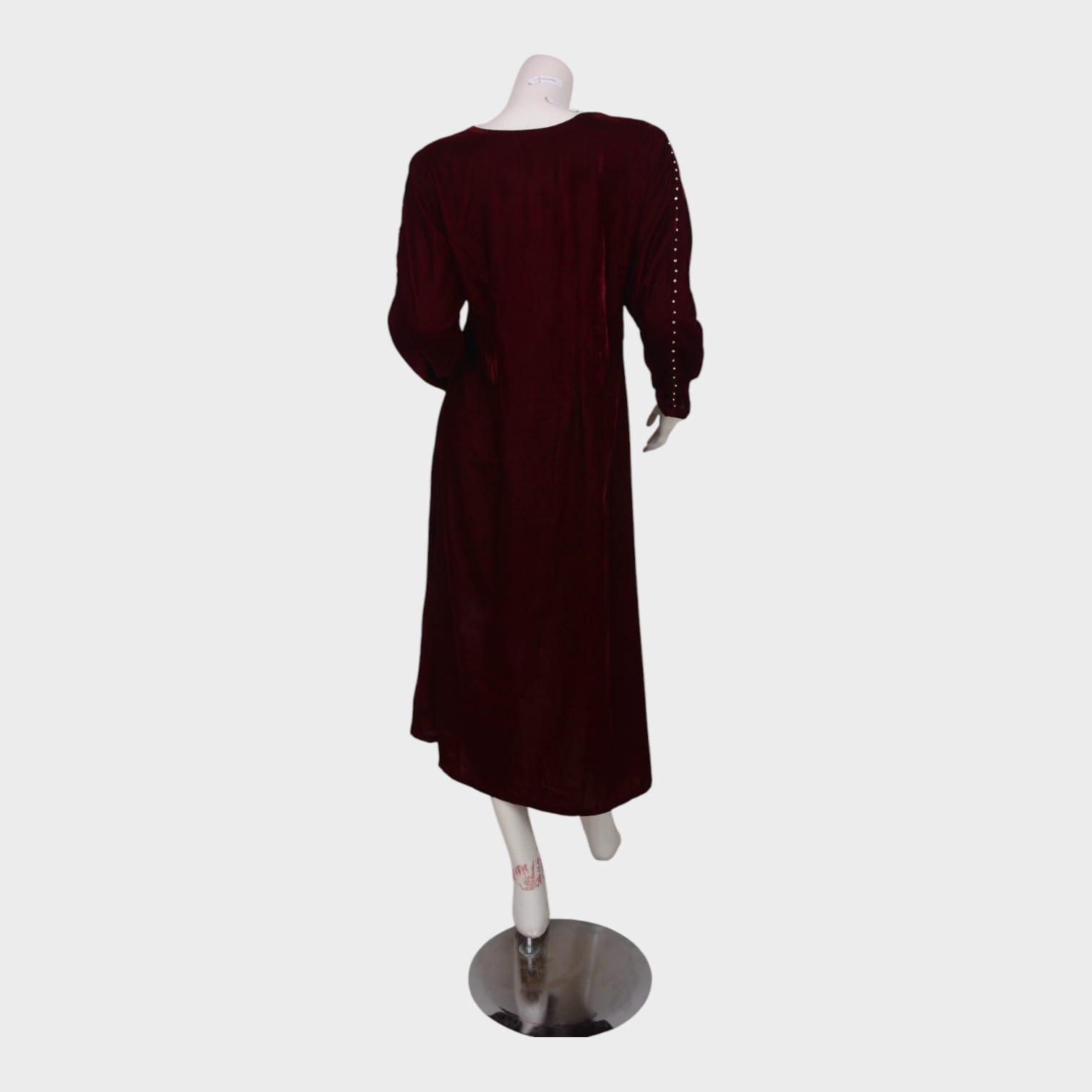 Burgundy Bloom Velvet Dress