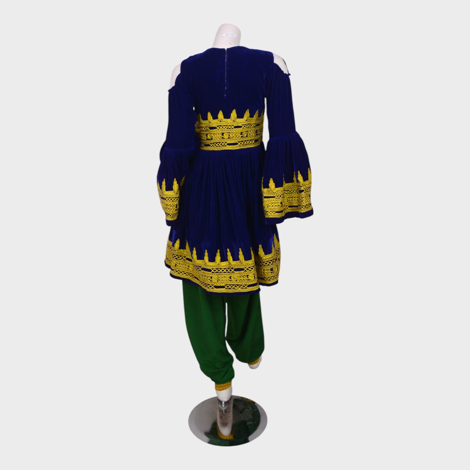 Royal Blue & Gold Pashtun Dress