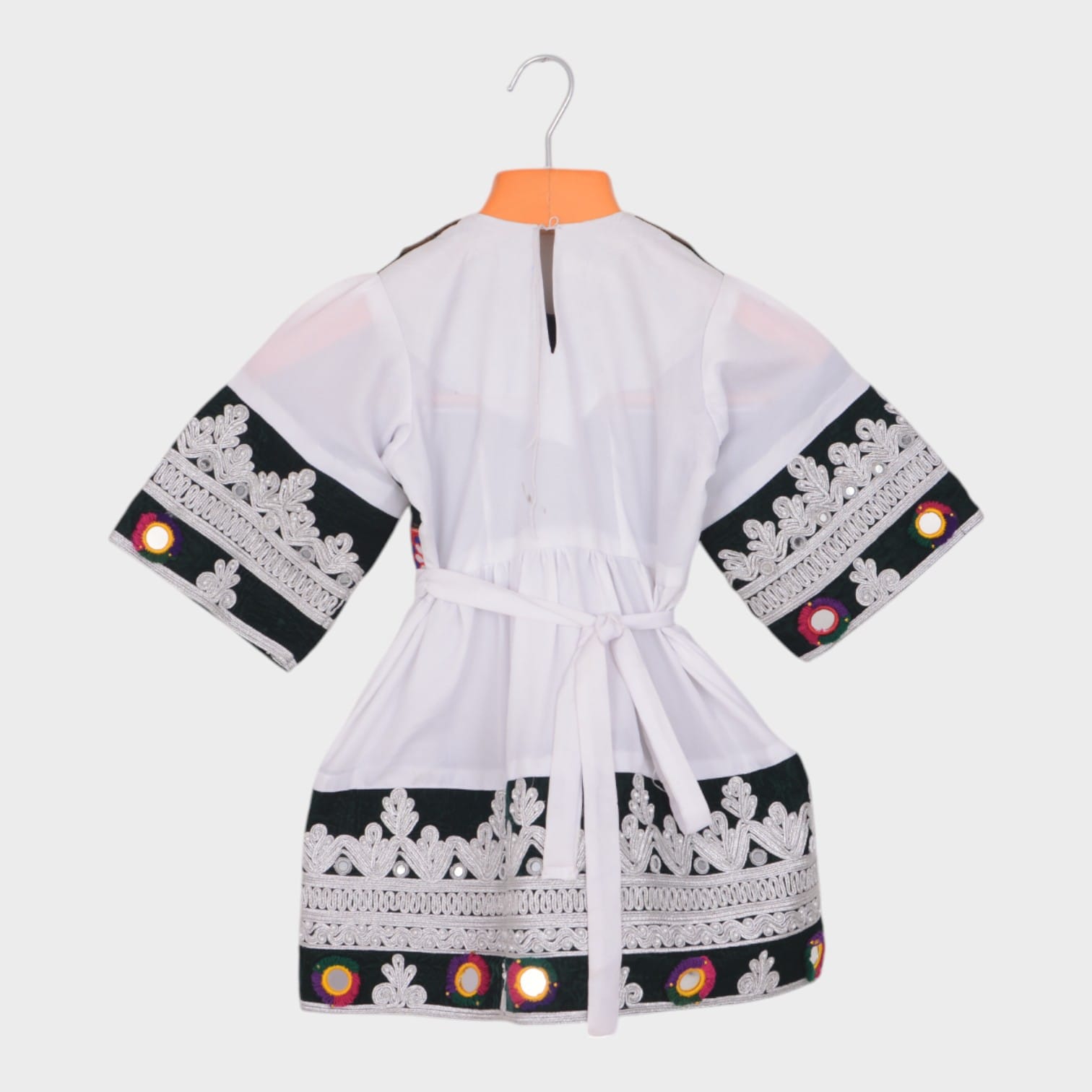 Little Heritage Afghani Dress – White & Black Edition
