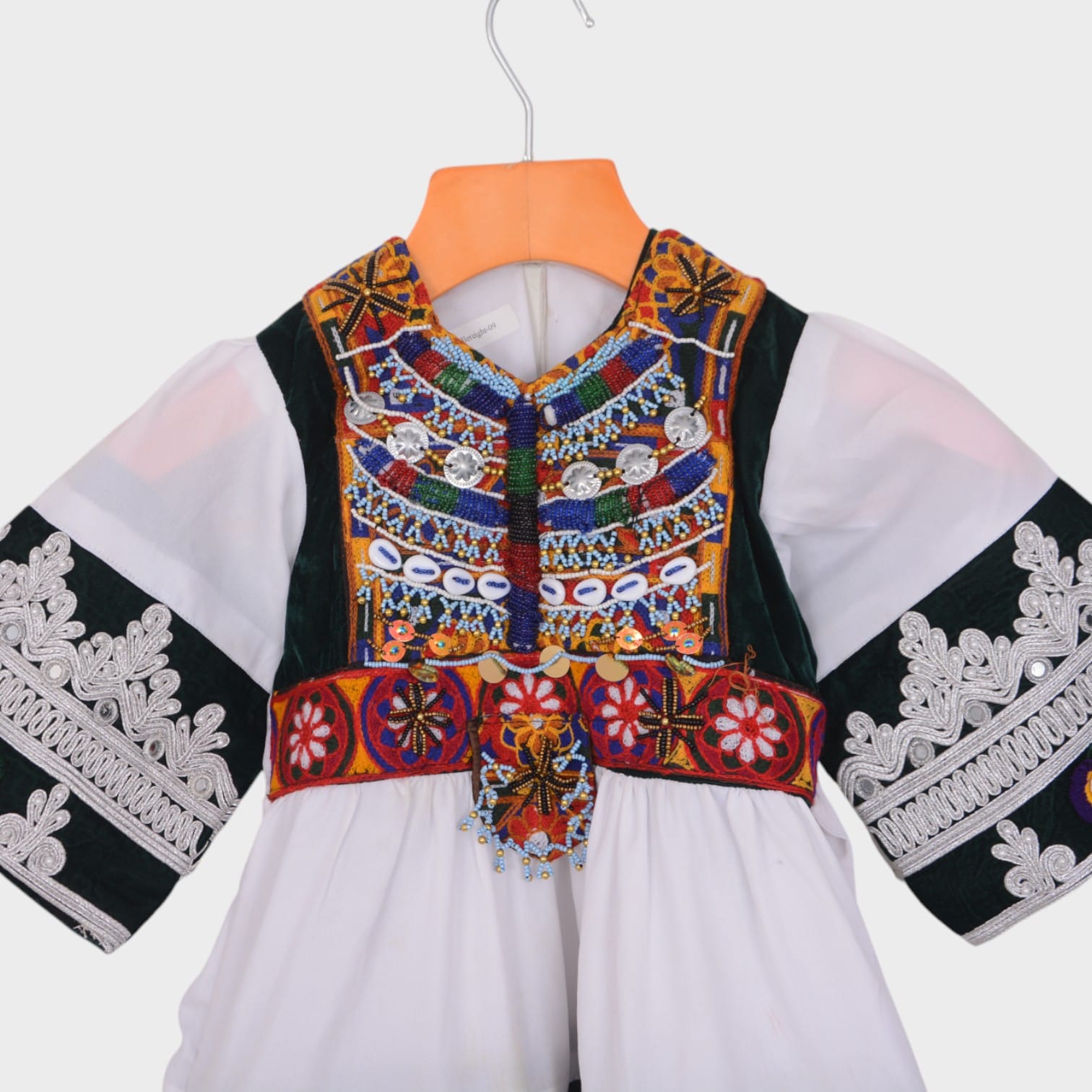 Little Heritage Afghani Dress – White & Black Edition