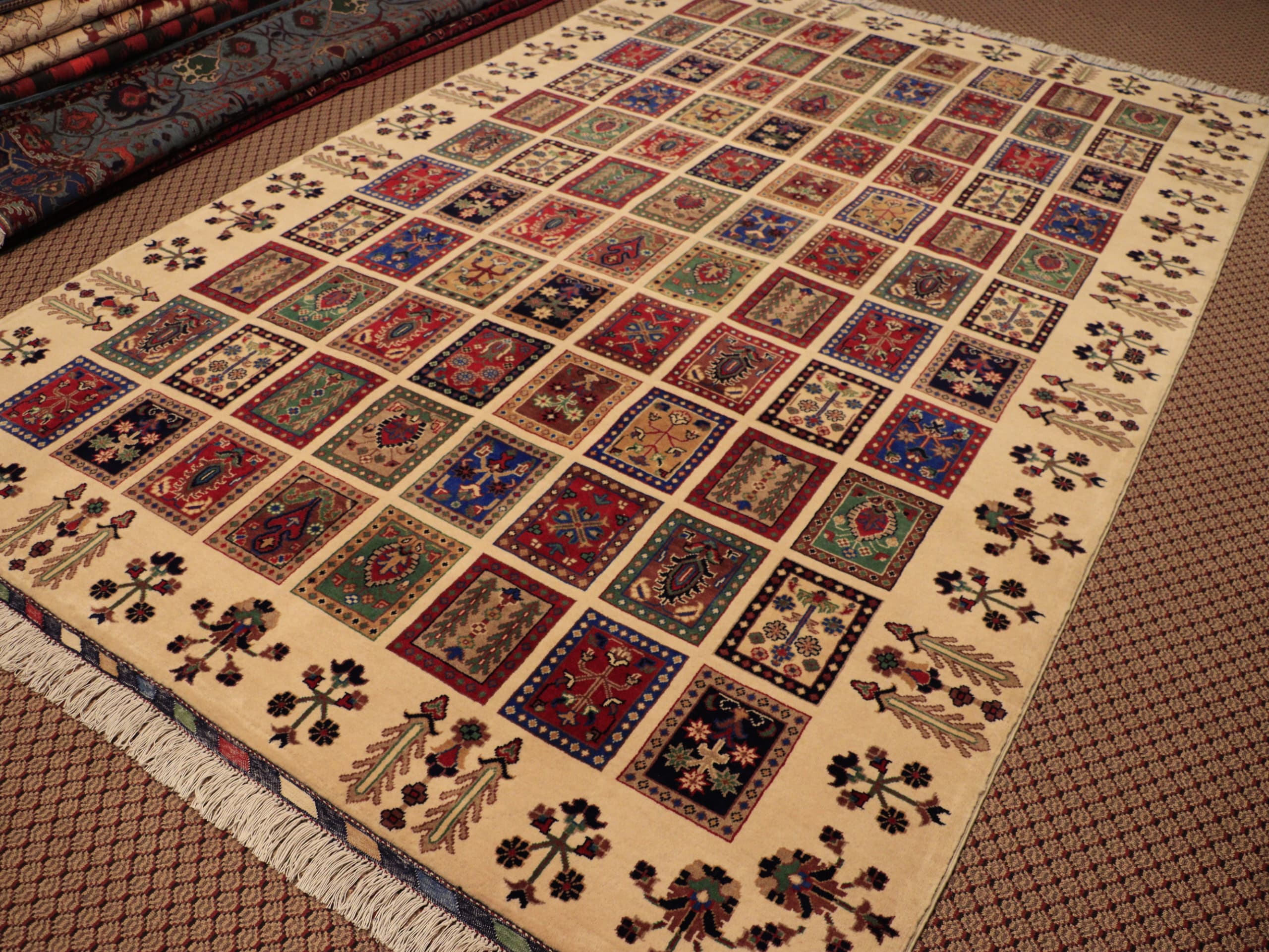 Mirror Design Handwoven Original Area Rug | 10' 1" X 6' 5"
