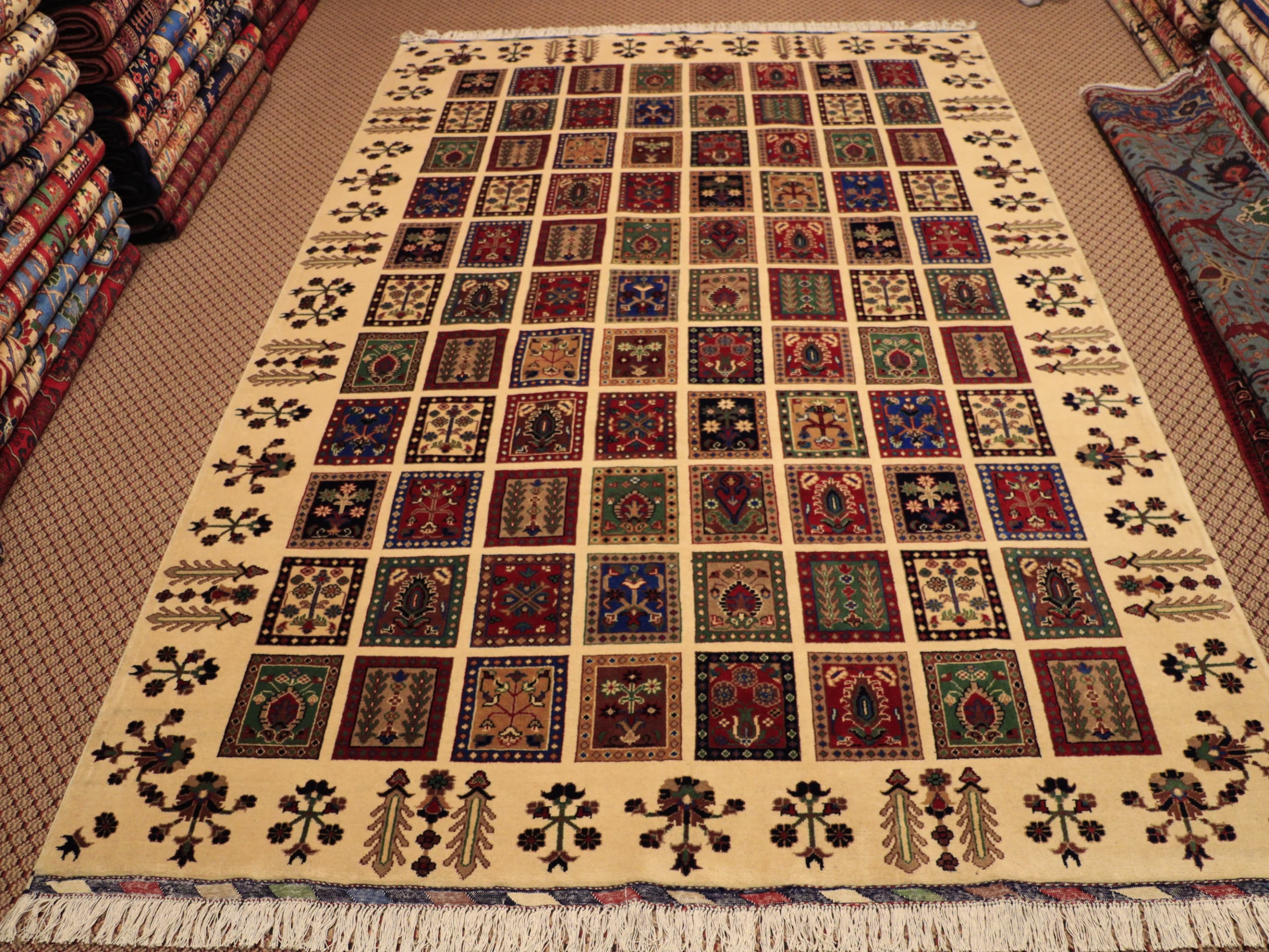 Mirror Design Handwoven Original Area Rug | 10' 1" X 6' 5"