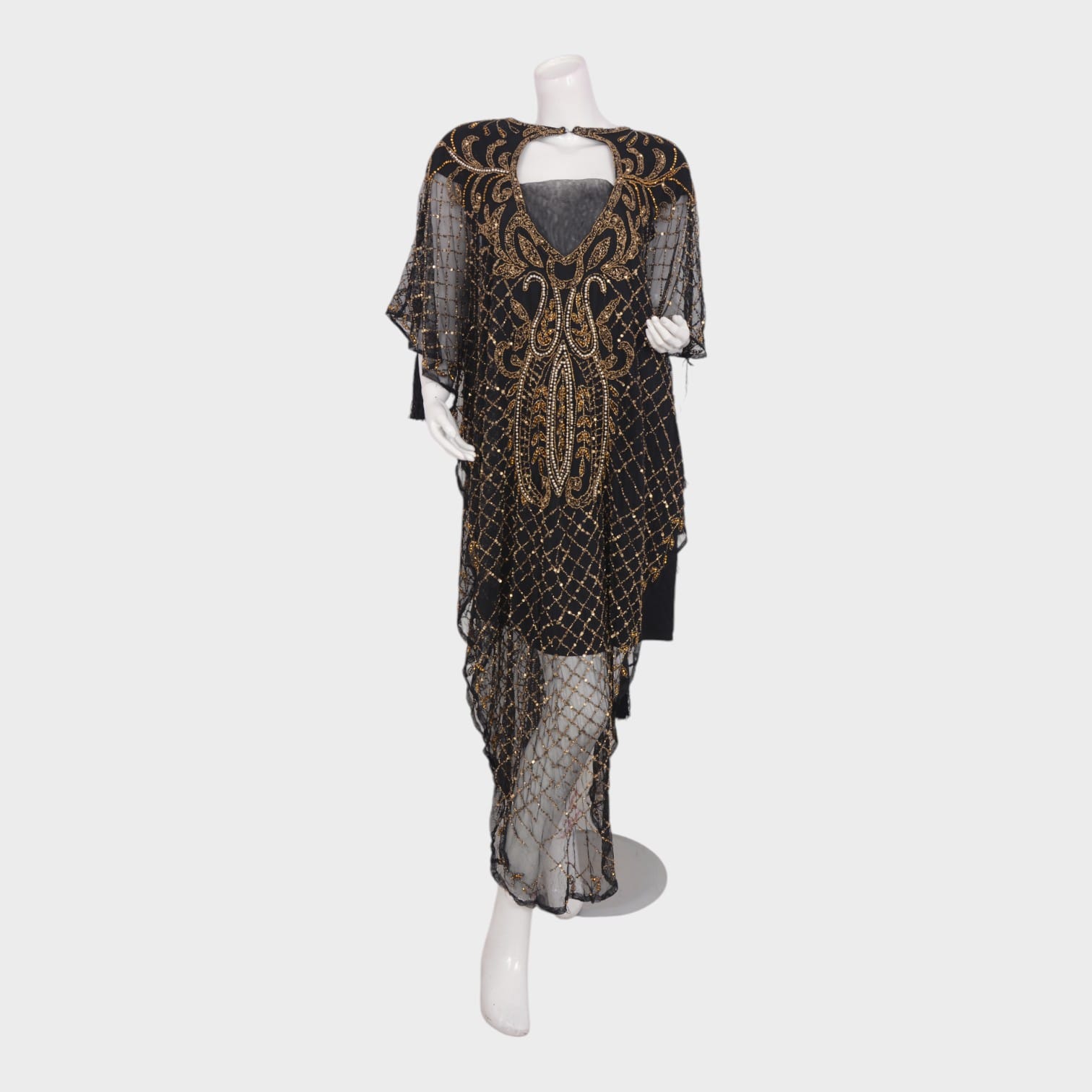 Golden Veil Kaftan Gown