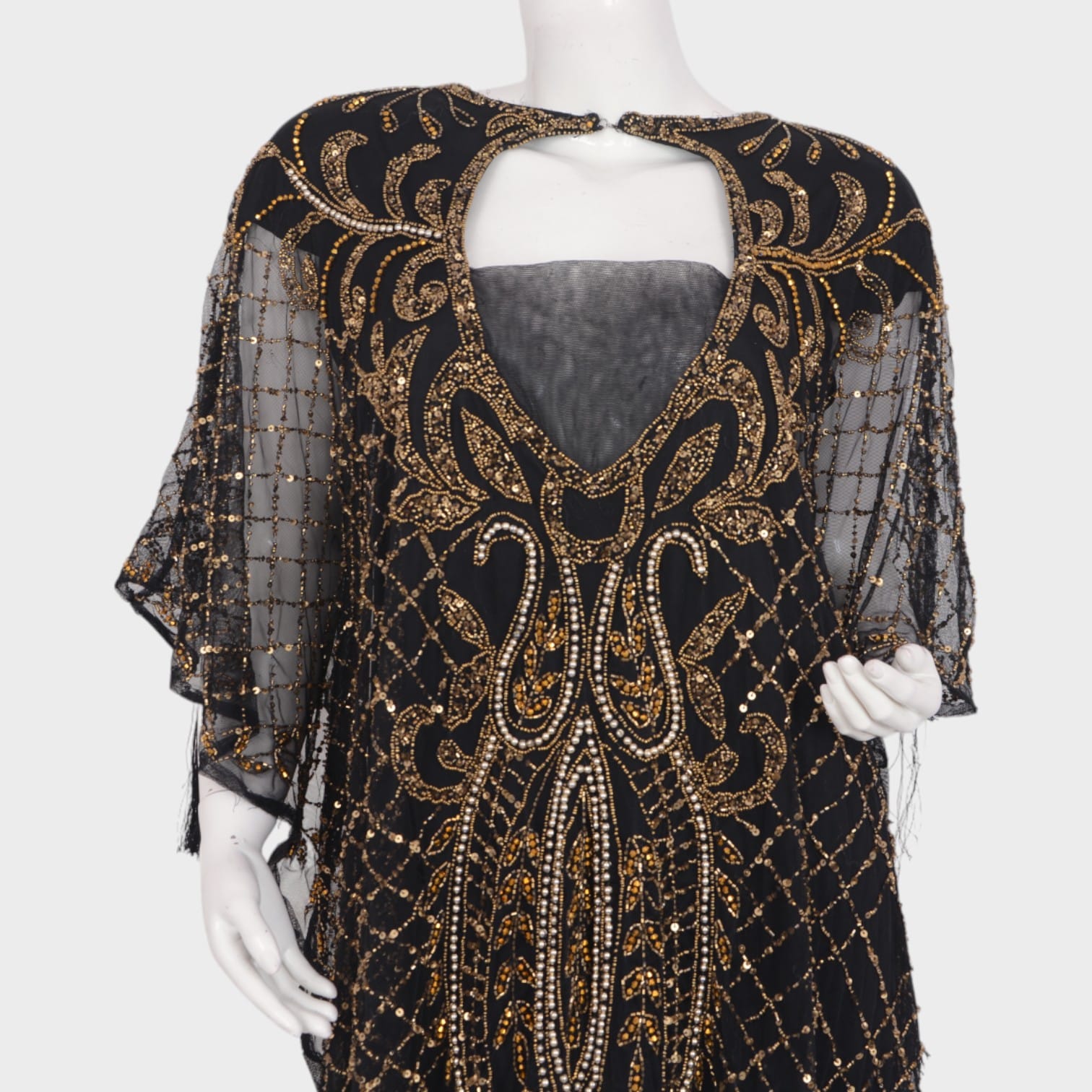 Golden Veil Kaftan Gown