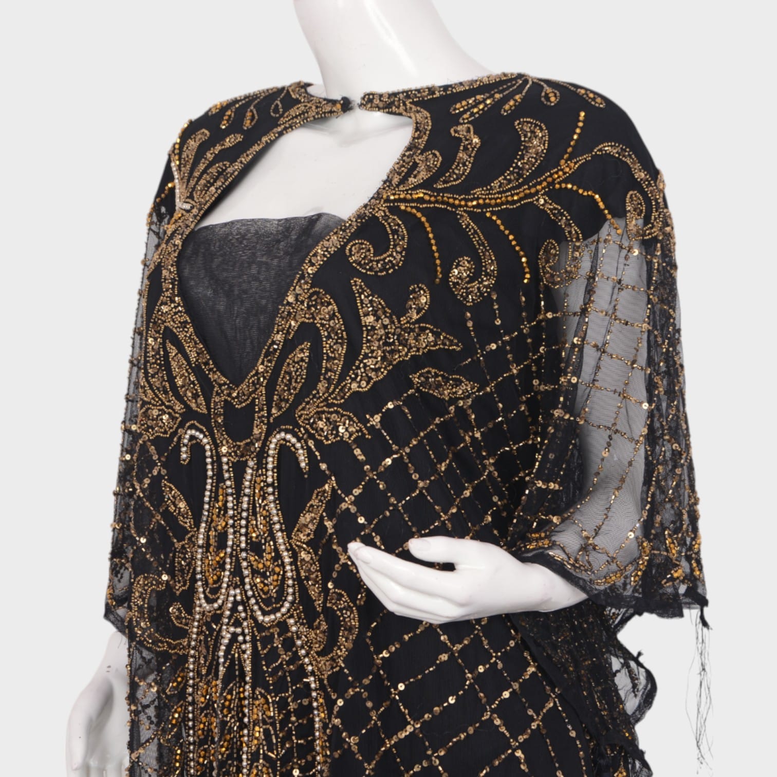 Golden Veil Kaftan Gown