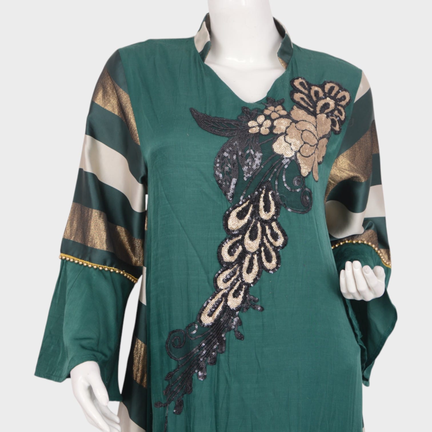 Emerald Grace Embroidered Dress