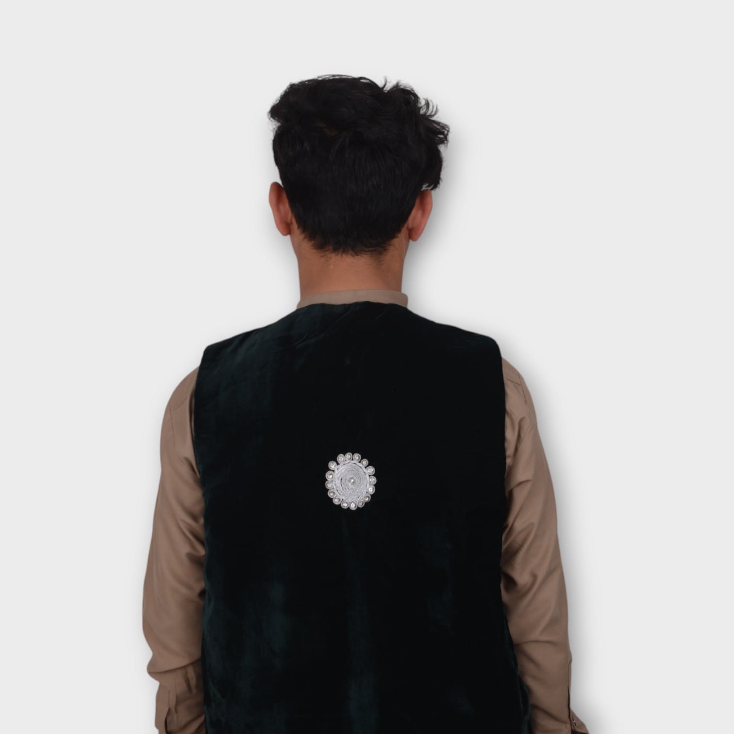 Velvet Waistcoat for men Afghani Siyah Kaarmen Waistcoat