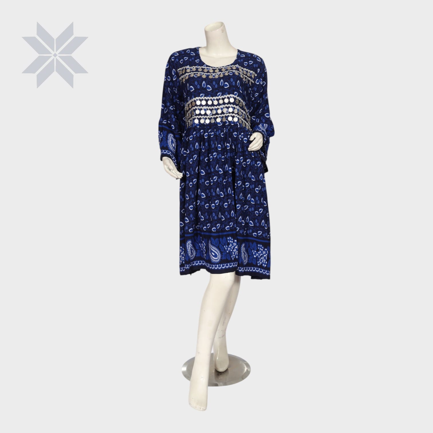 Mahsa Indigo Dress – Mirror Work Edition