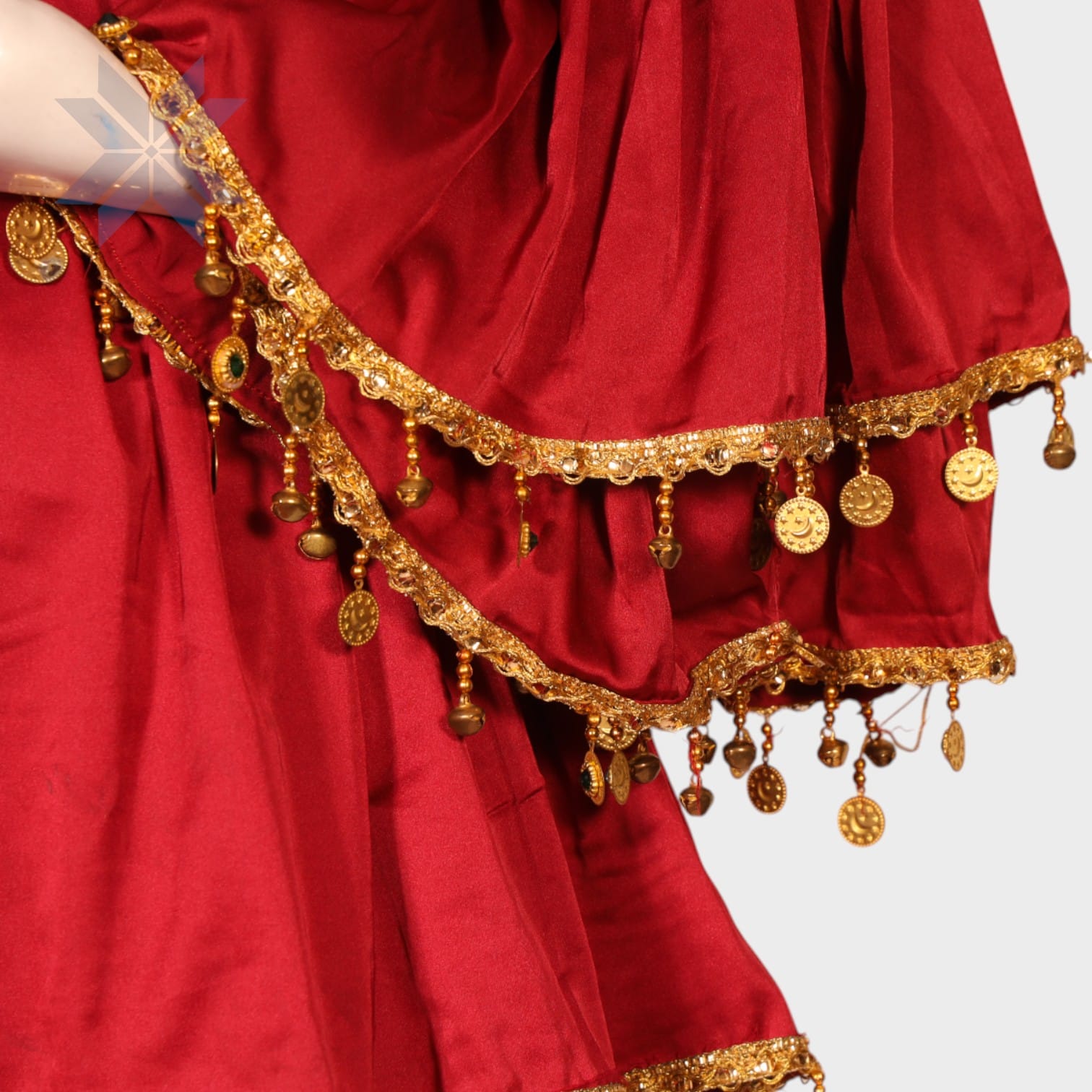 Rohina Red Tiered Dress – Traditional Embroidered Coin Set