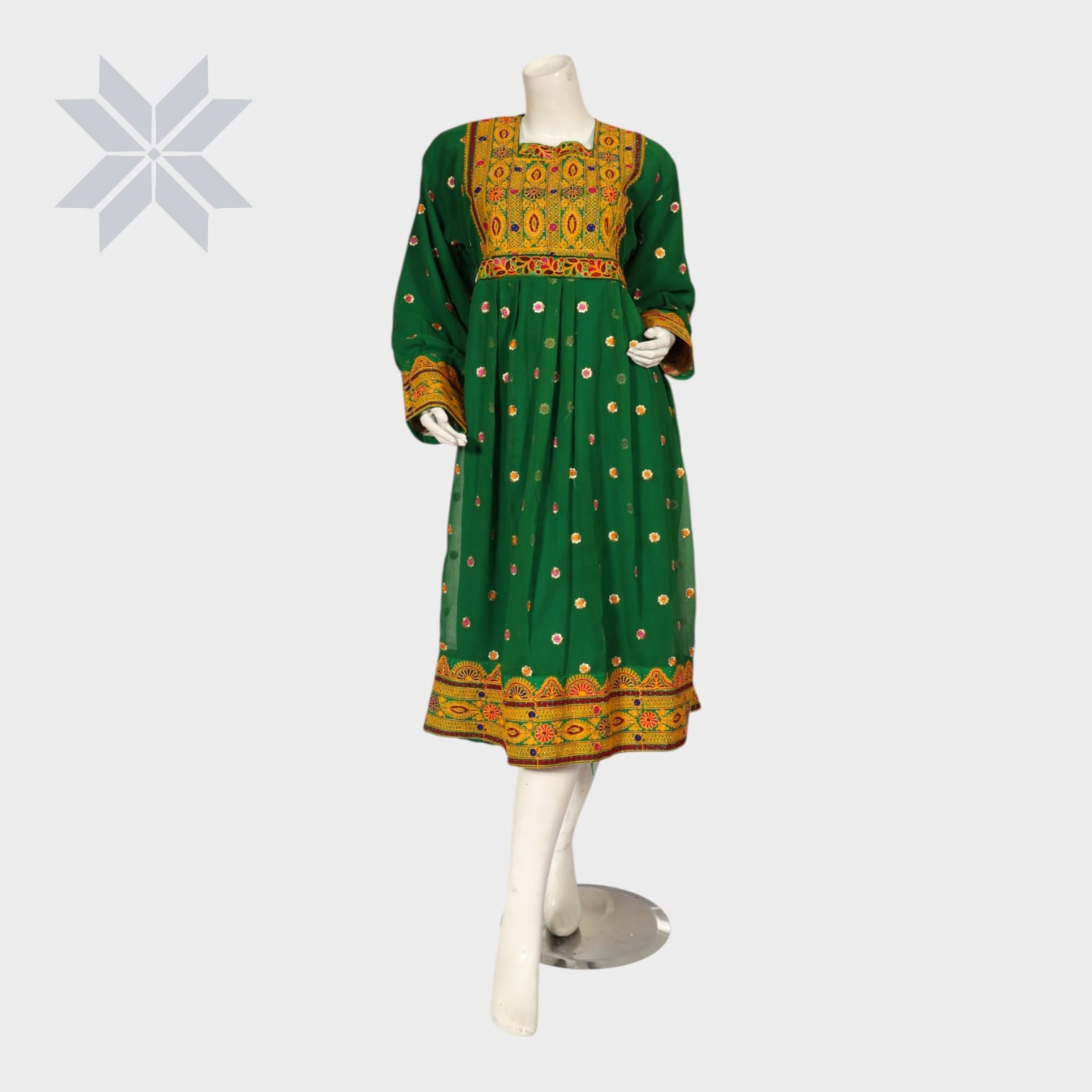 Nilofar Mirror Dress – Emerald Green Traditional Edition