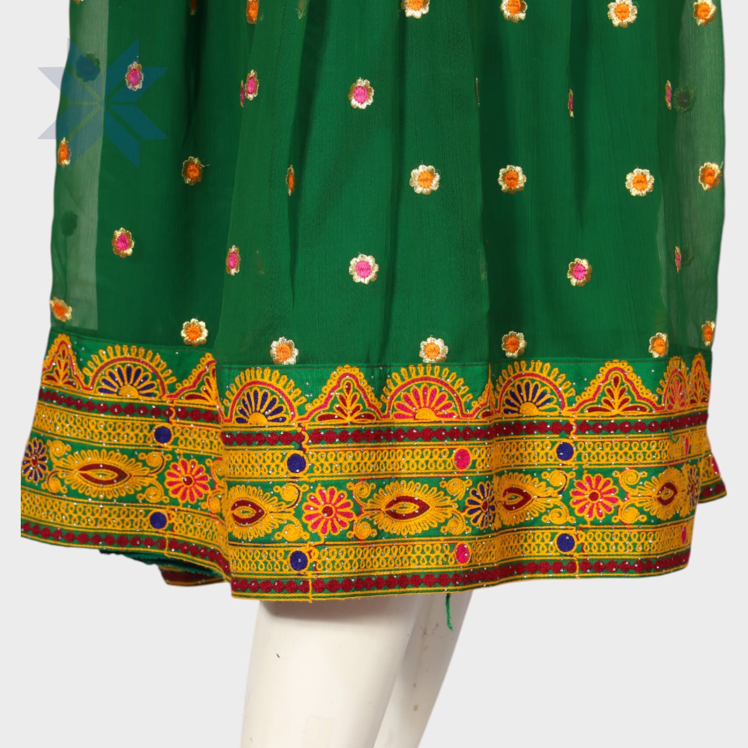 Nilofar Mirror Dress – Emerald Green Traditional Edition
