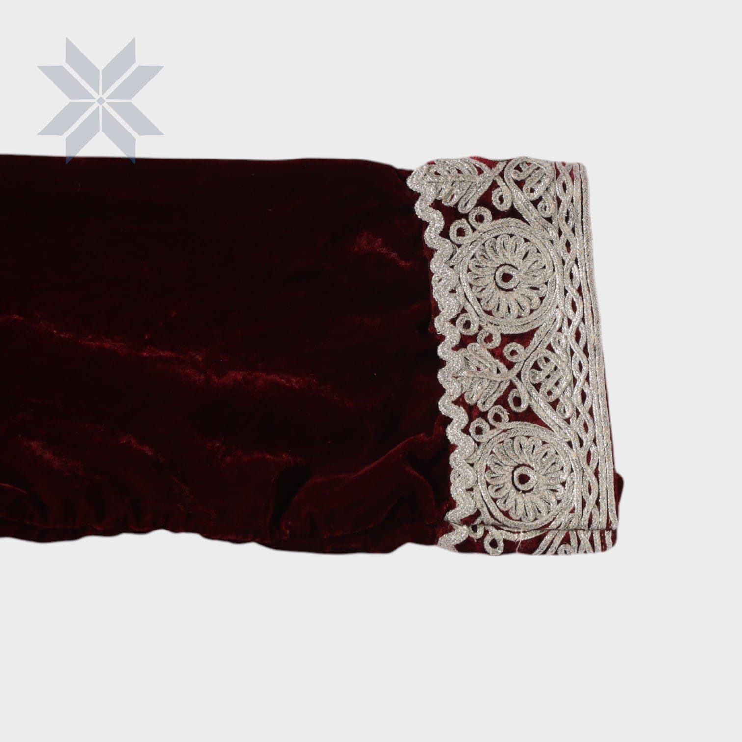 Lalzada Baby Velvet Dress – Maroon with Silver Embroidery