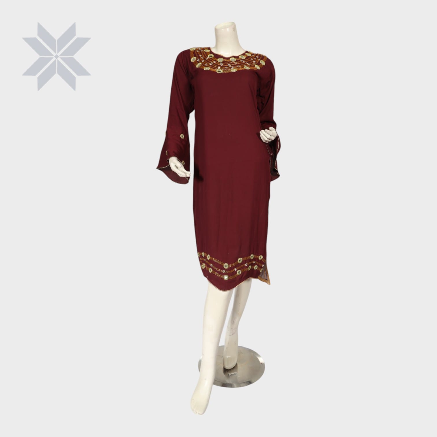 Zareen Maroon Embellished Tunic
