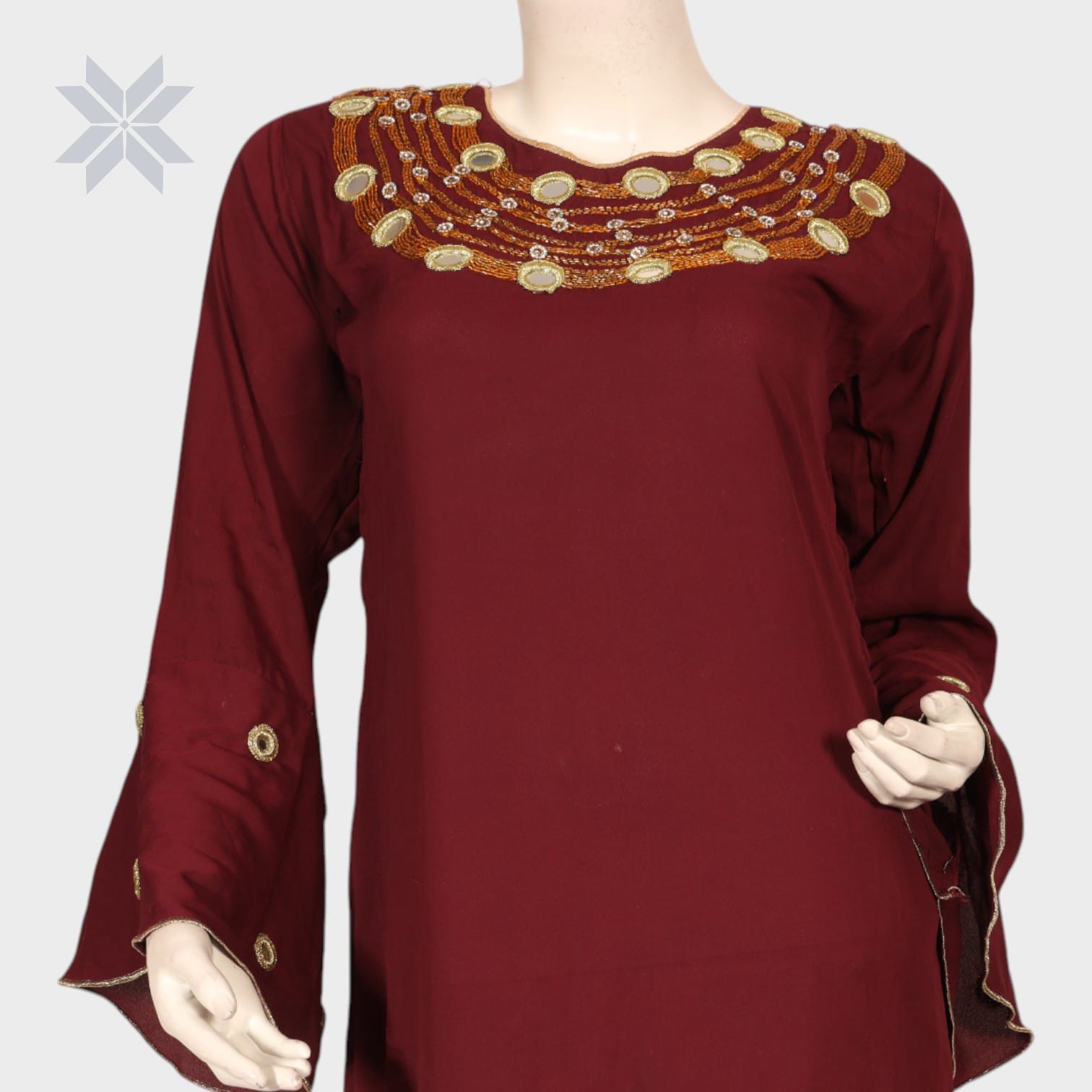 Zareen Maroon Embellished Tunic
