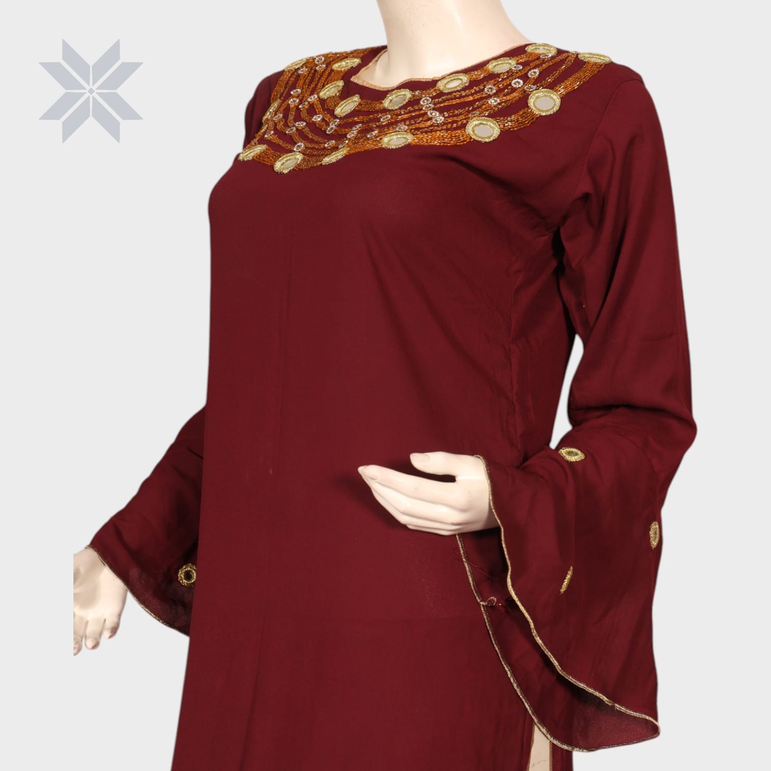 Zareen Maroon Embellished Tunic