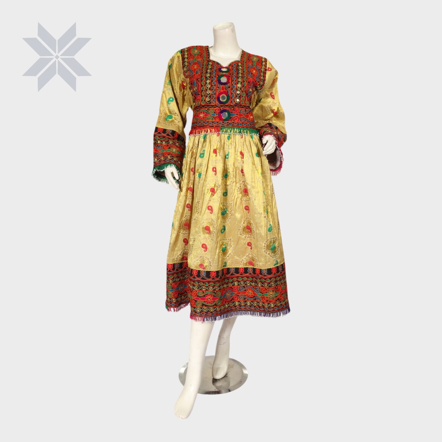 Noor Golden Afghani Traditional Dress