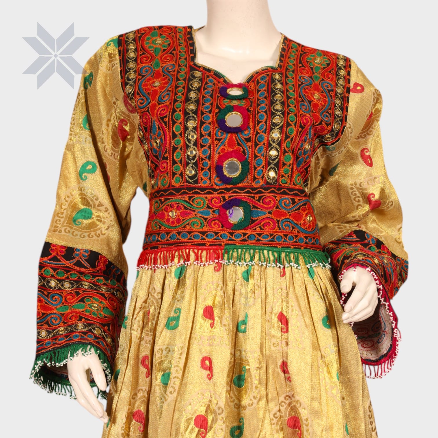 Noor Golden Afghani Traditional Dress