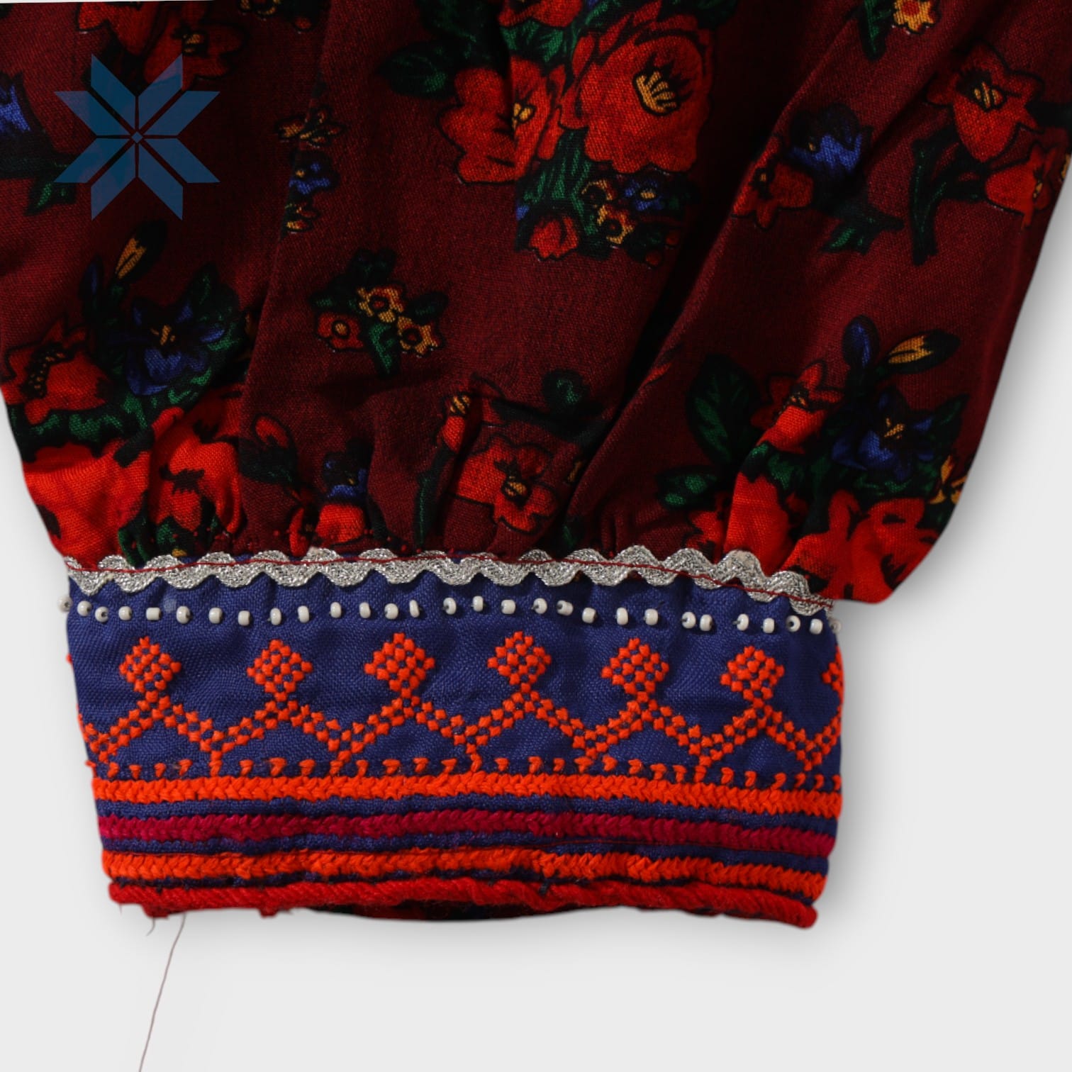 Zarmina Red Floral Baby Afghani Dress
