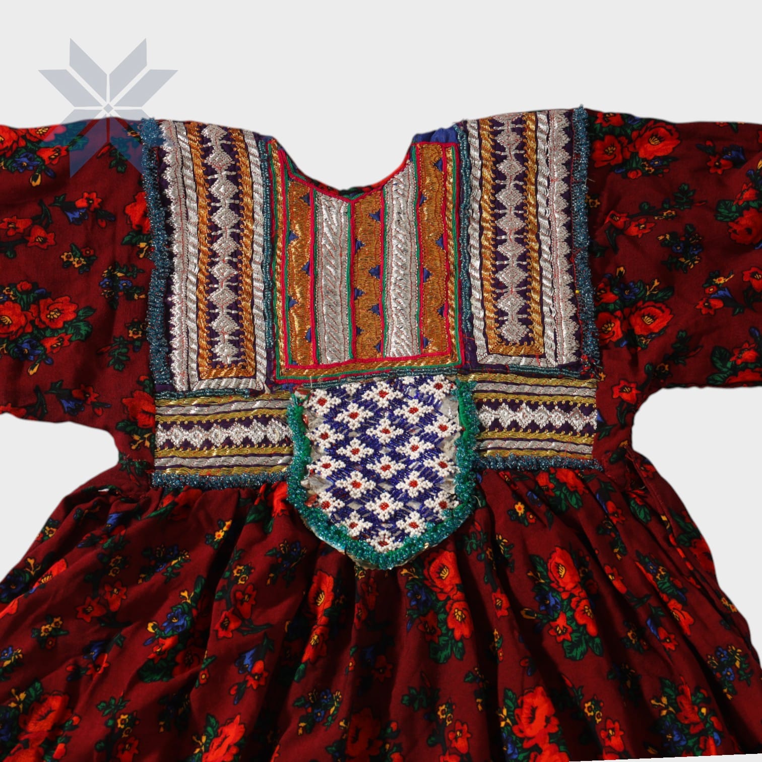 Zarmina Red Floral Baby Afghani Dress