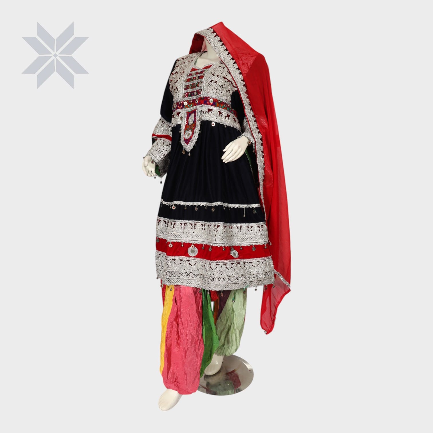 Zarina Multi-Color Afghan Dress Ensemble