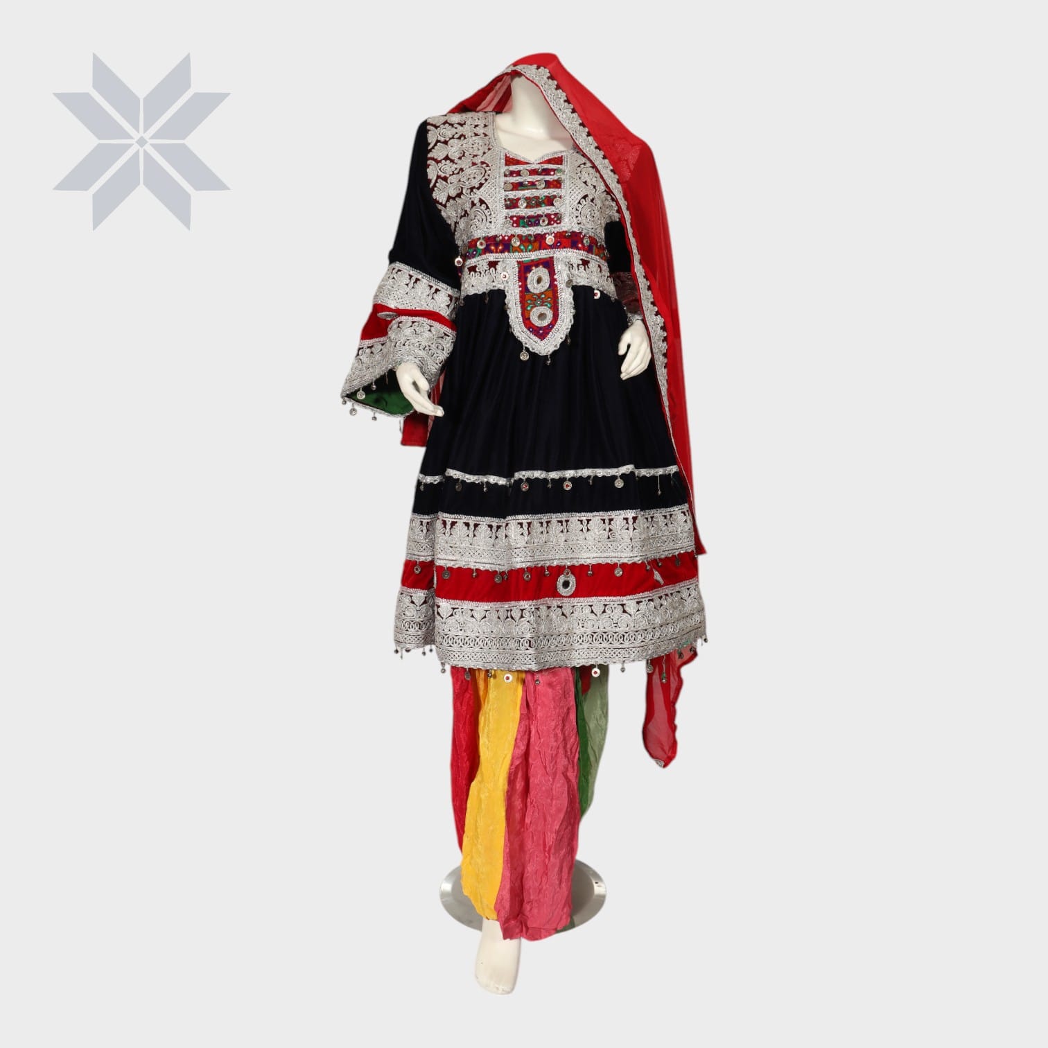Zarina Multi-Color Afghan Dress Ensemble